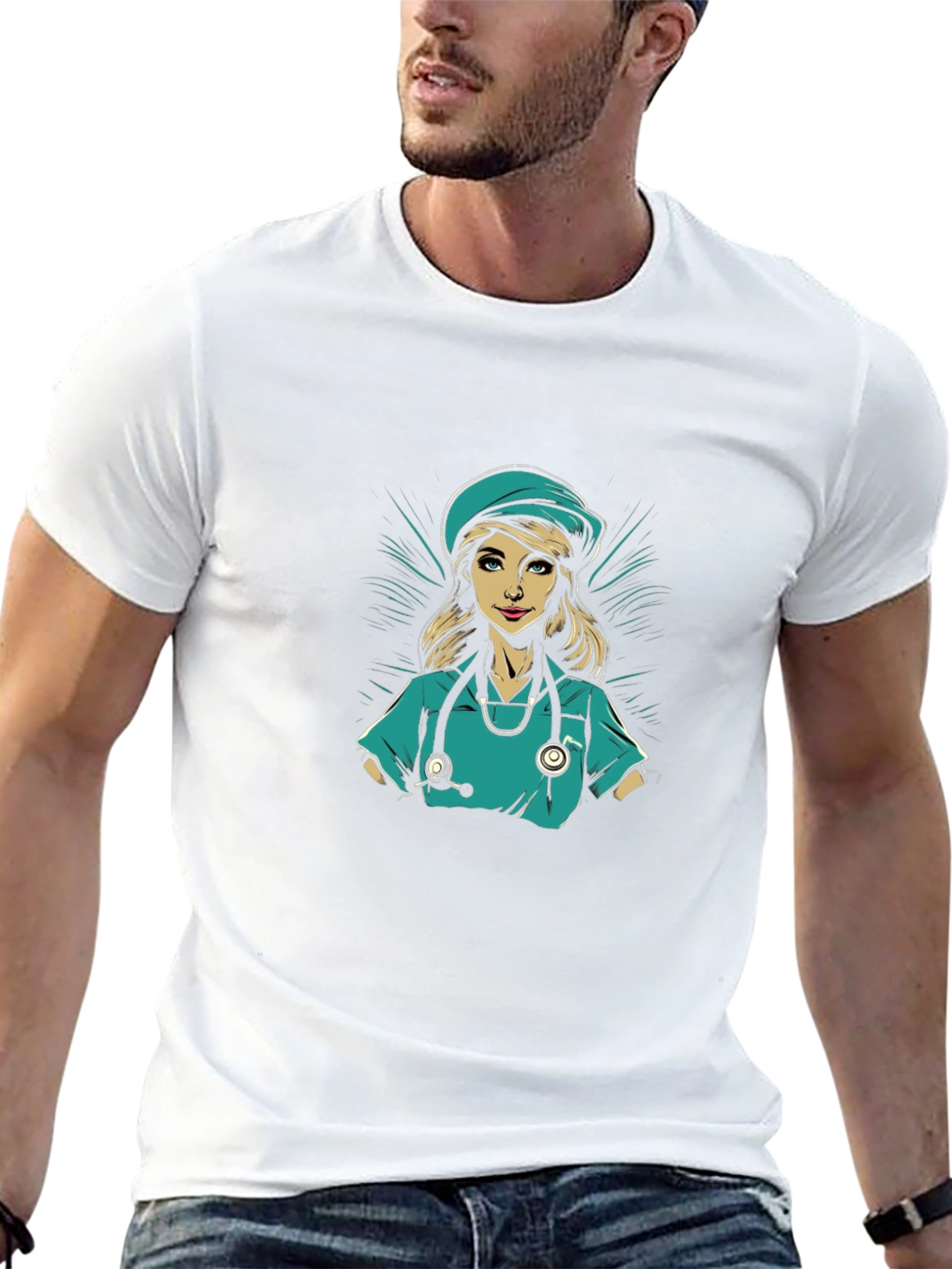 Nurse Graphic T-Shirt - Black Cotton Tee