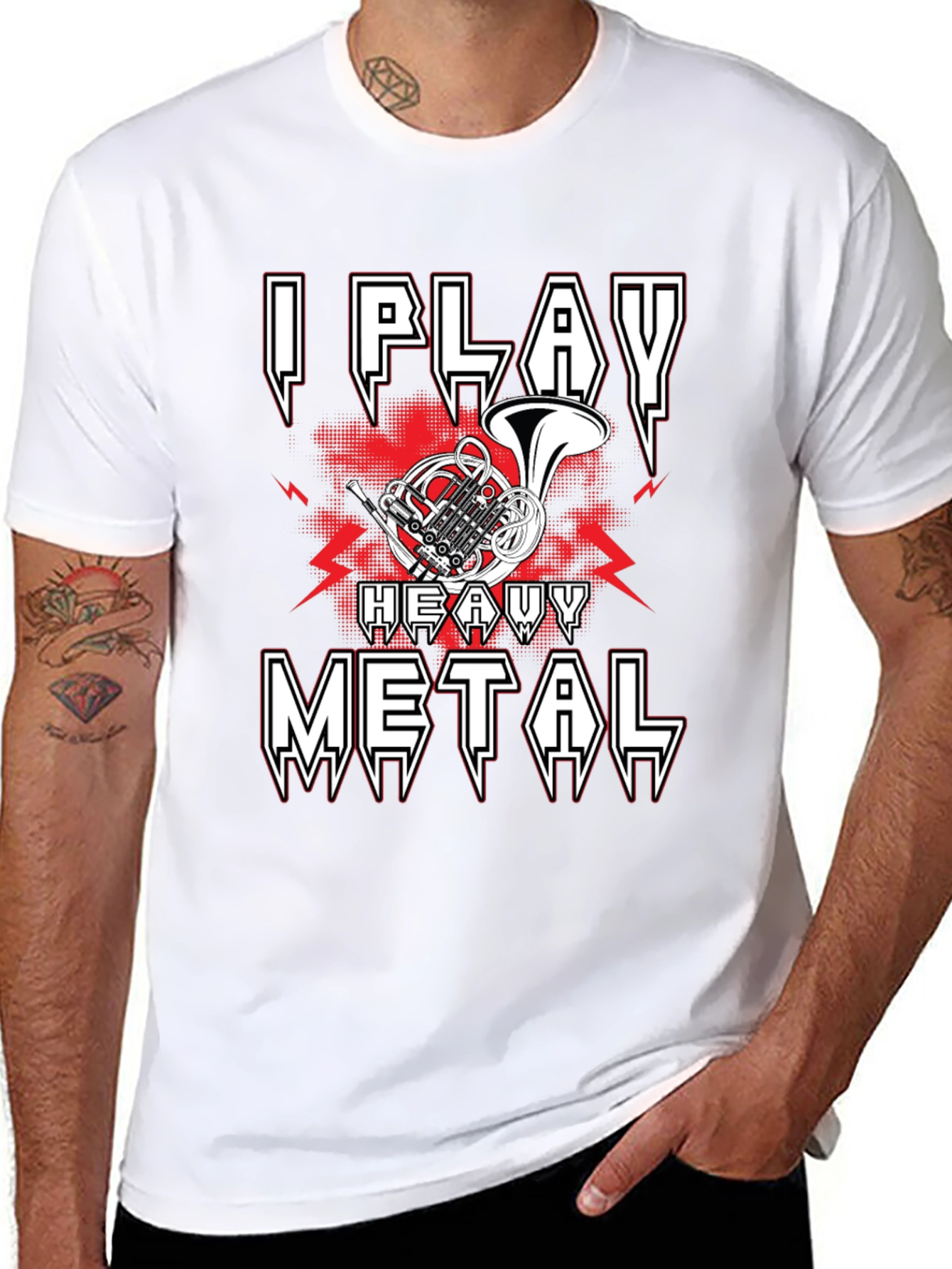 I Play Heavy Metal French Horn Music T-Shirt