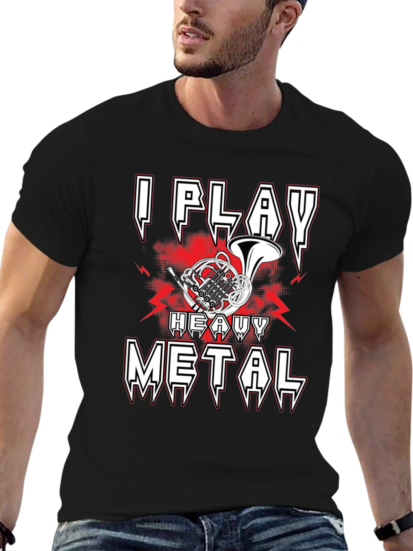 I Play Heavy Metal French Horn Music T-Shirt
