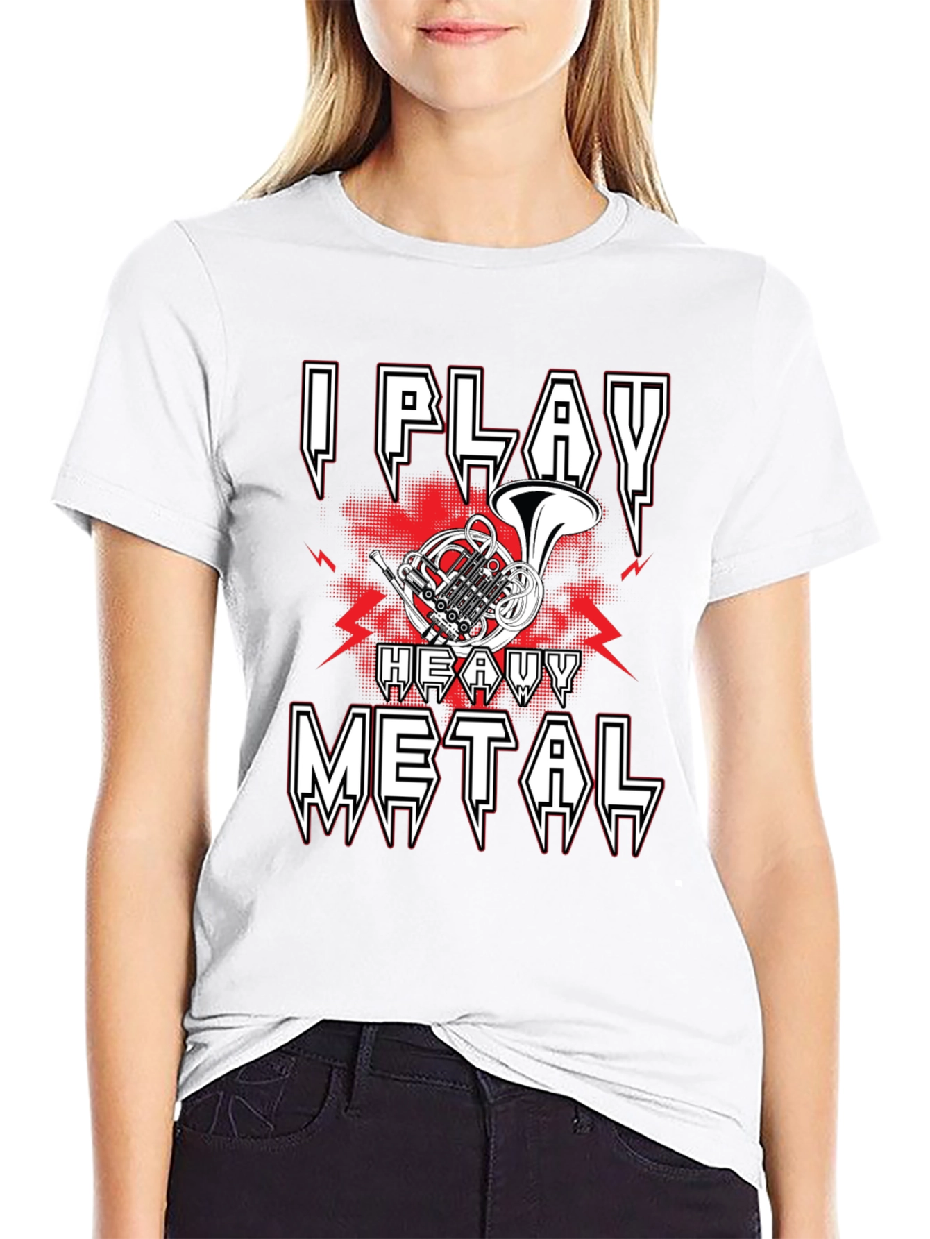 I Play Heavy Metal French Horn Music T-Shirt