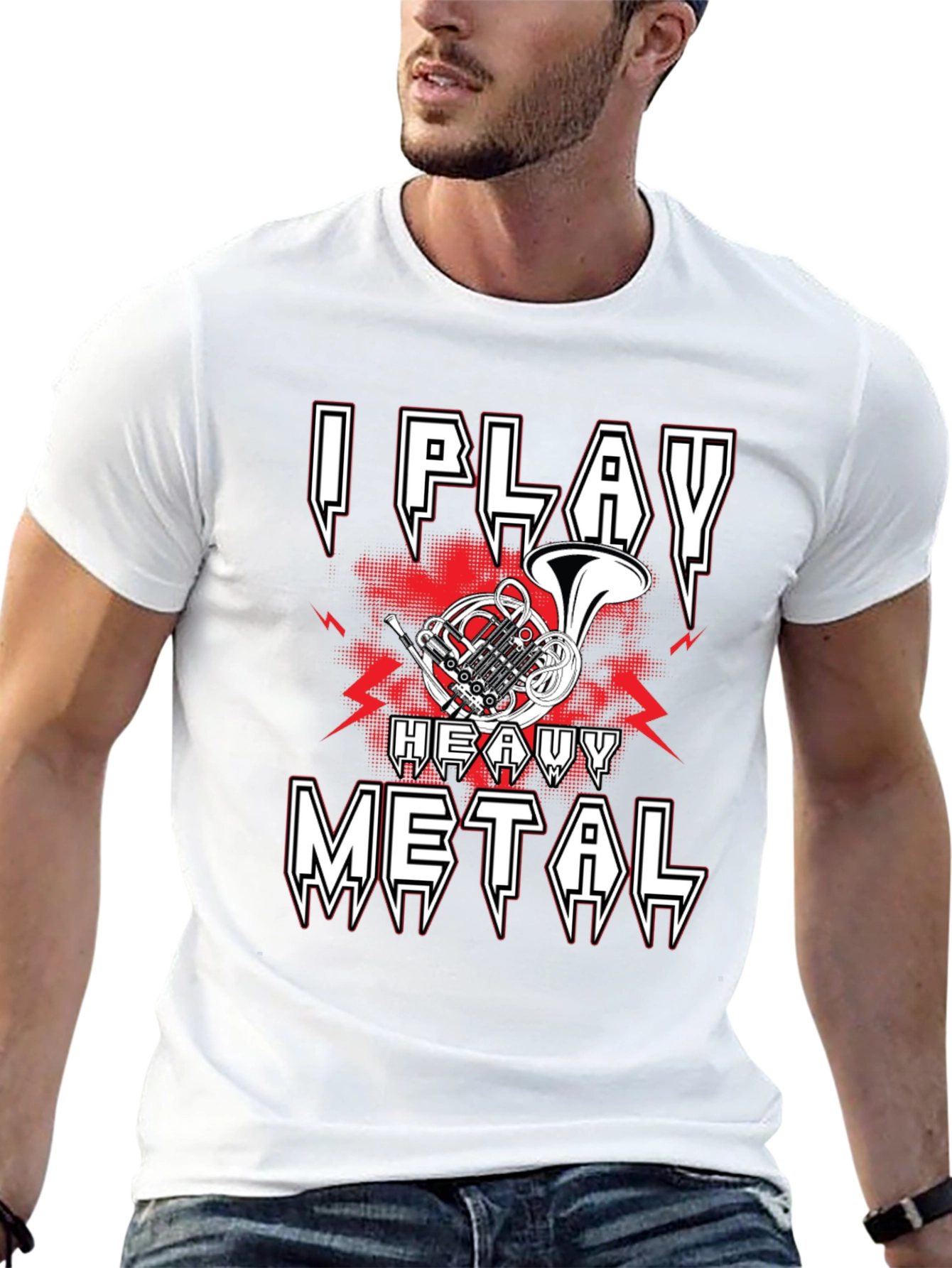 I Play Heavy Metal French Horn Music T-Shirt