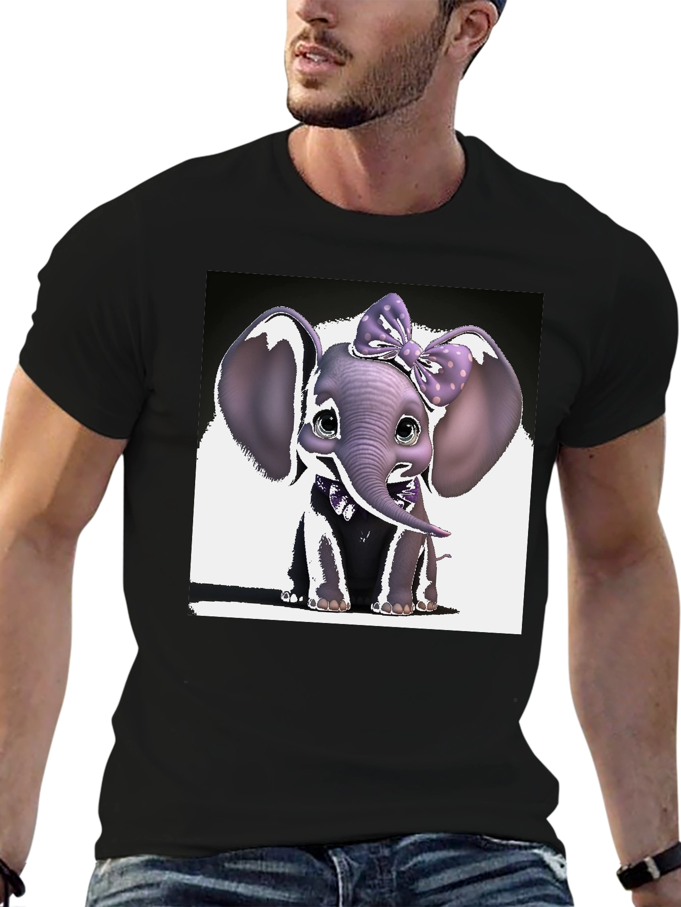 Cute Elephant Bow T-Shirt