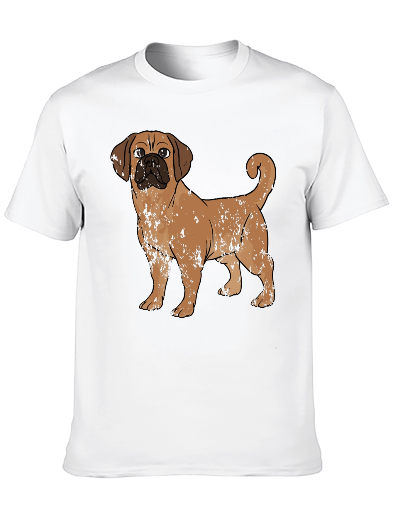 Puggle Dog Graphic Print Black T-Shirt