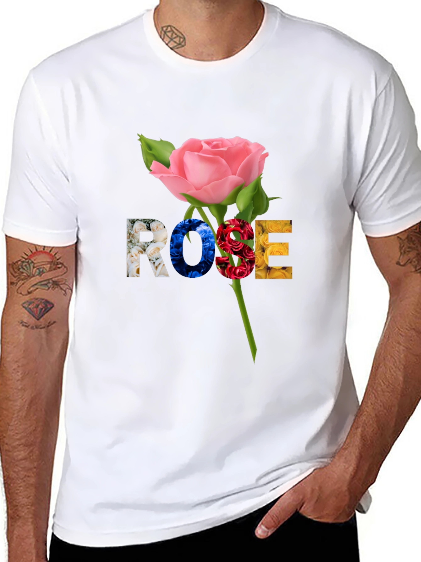 Rose Graphic T-Shirt - Floral Design Tee