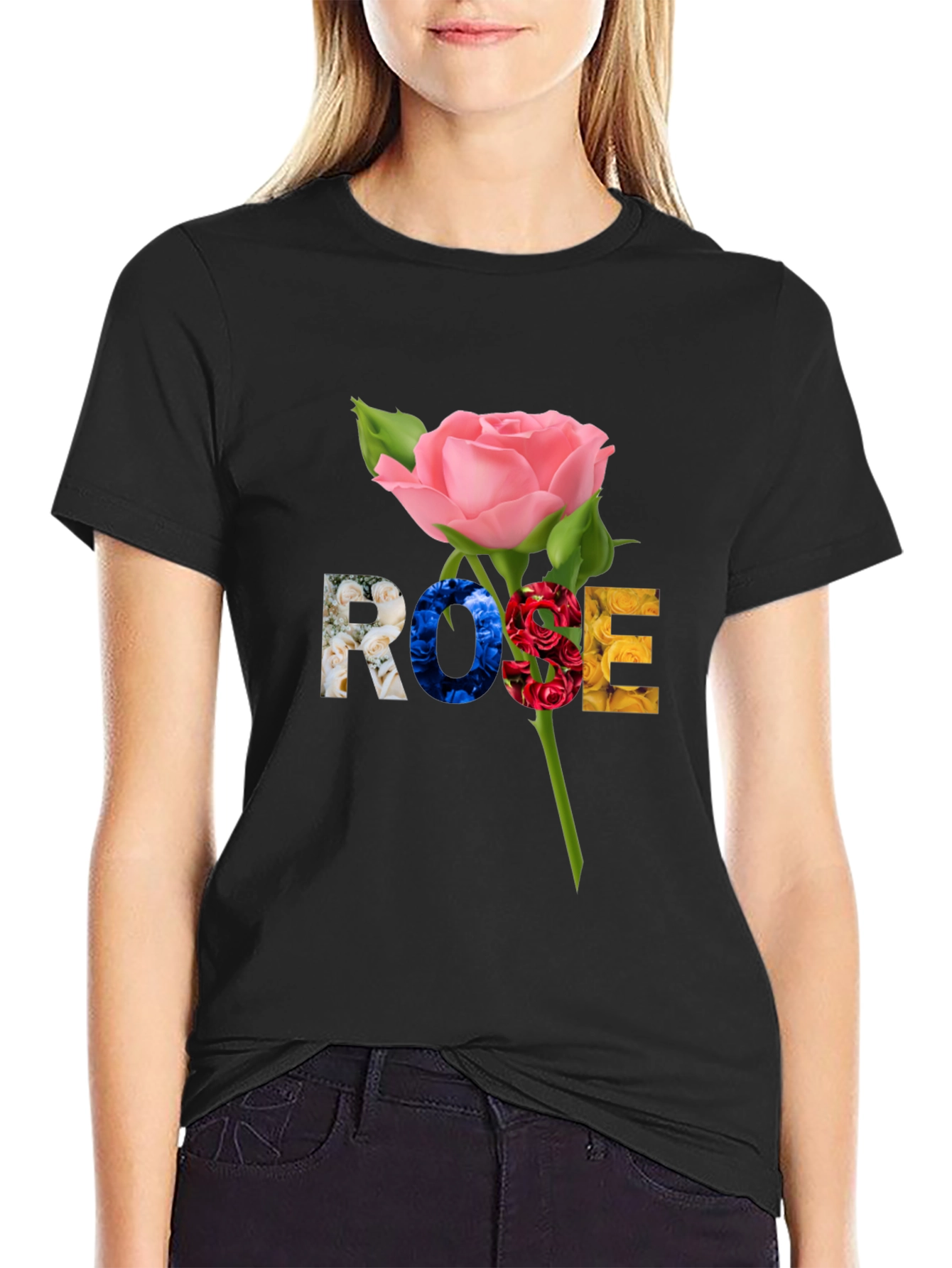Rose Graphic T-Shirt - Floral Design Tee