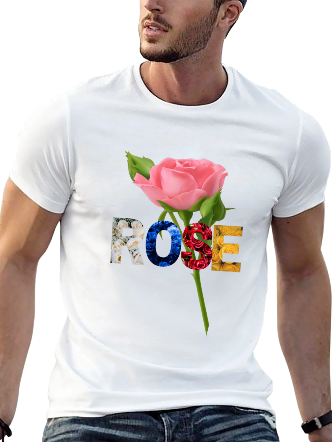 Rose Graphic T-Shirt - Floral Design Tee