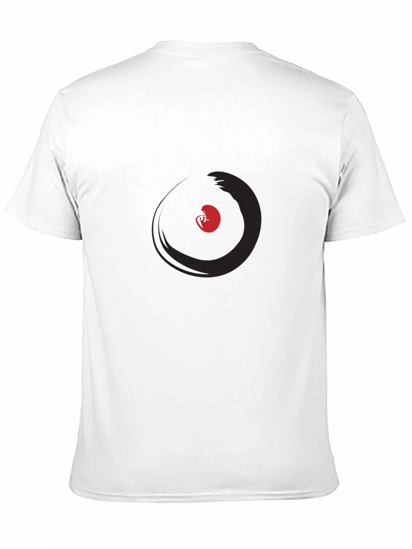 Modern Black T-Shirt with Abstract Circle Graphic