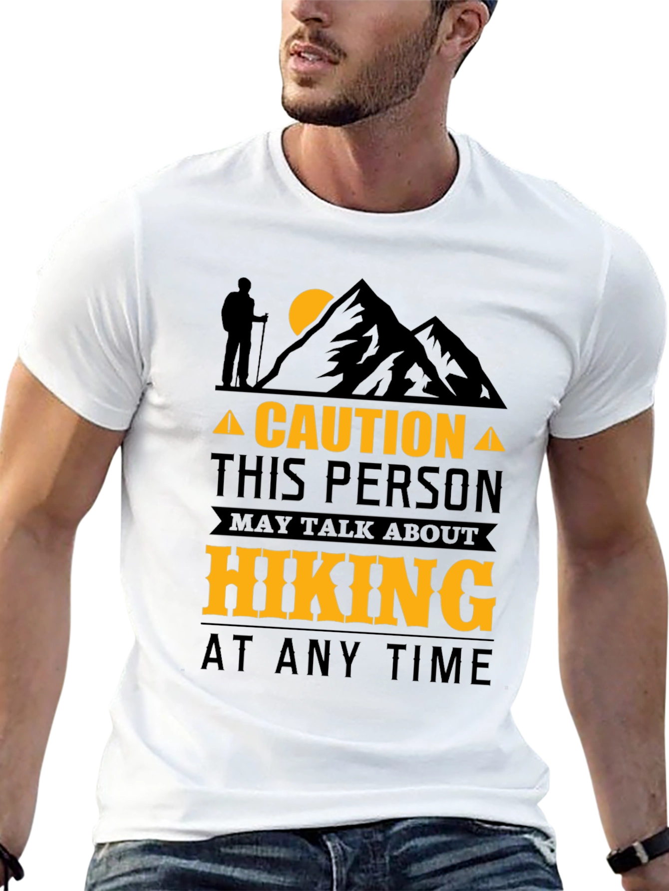 Hiking Enthusiast T-Shirt - Caution: May Talk About Hiking