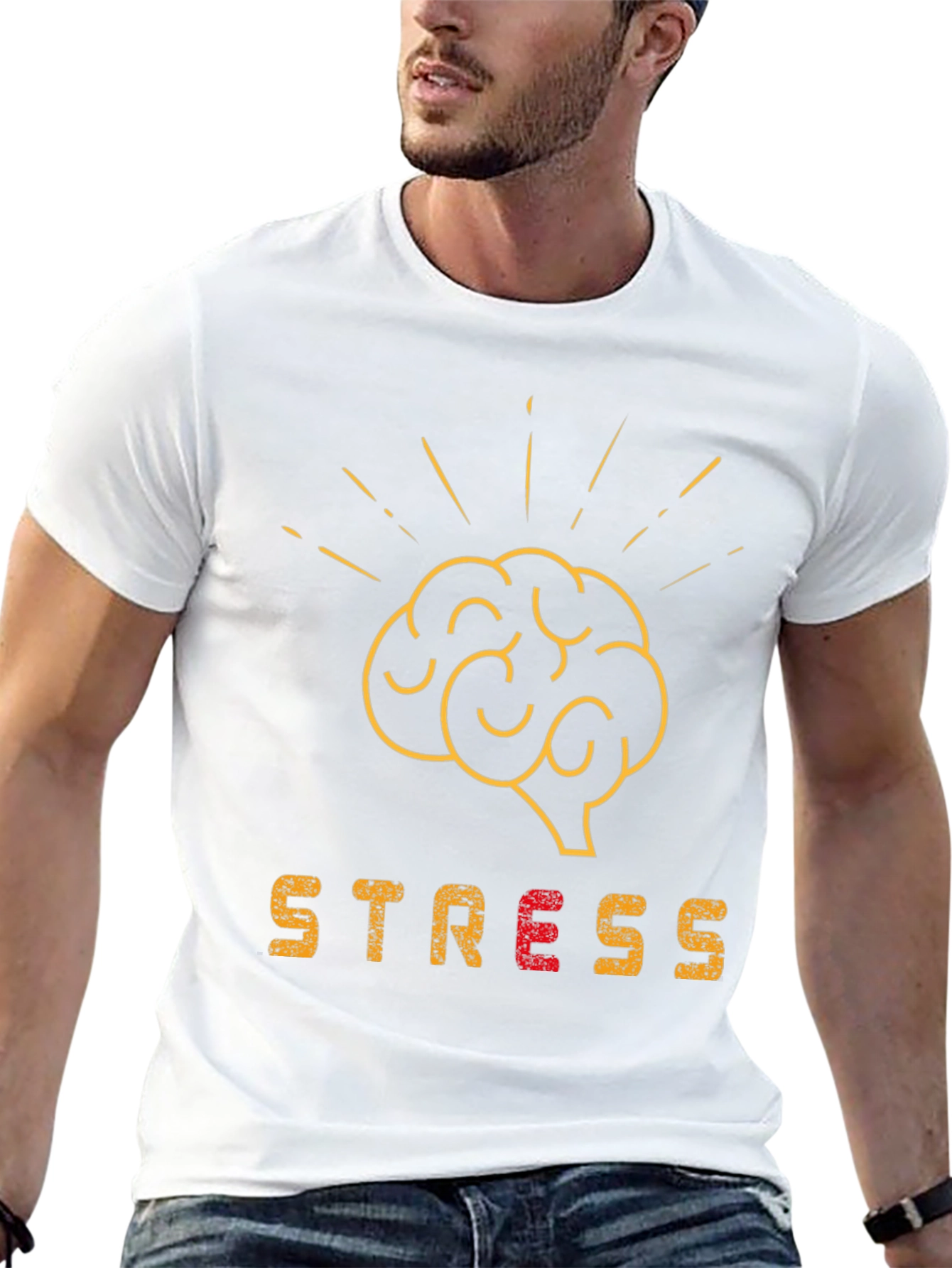 Brain Stress T-Shirt - Black Graphic Tee