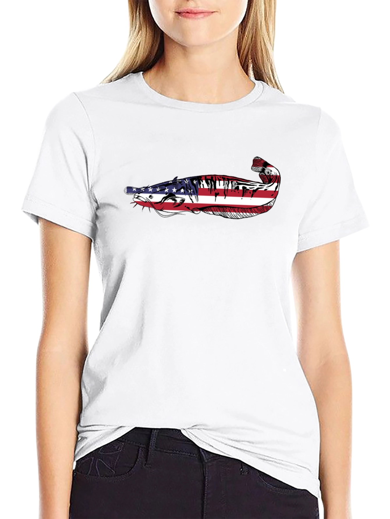 American Flag Catfish Graphic Tee