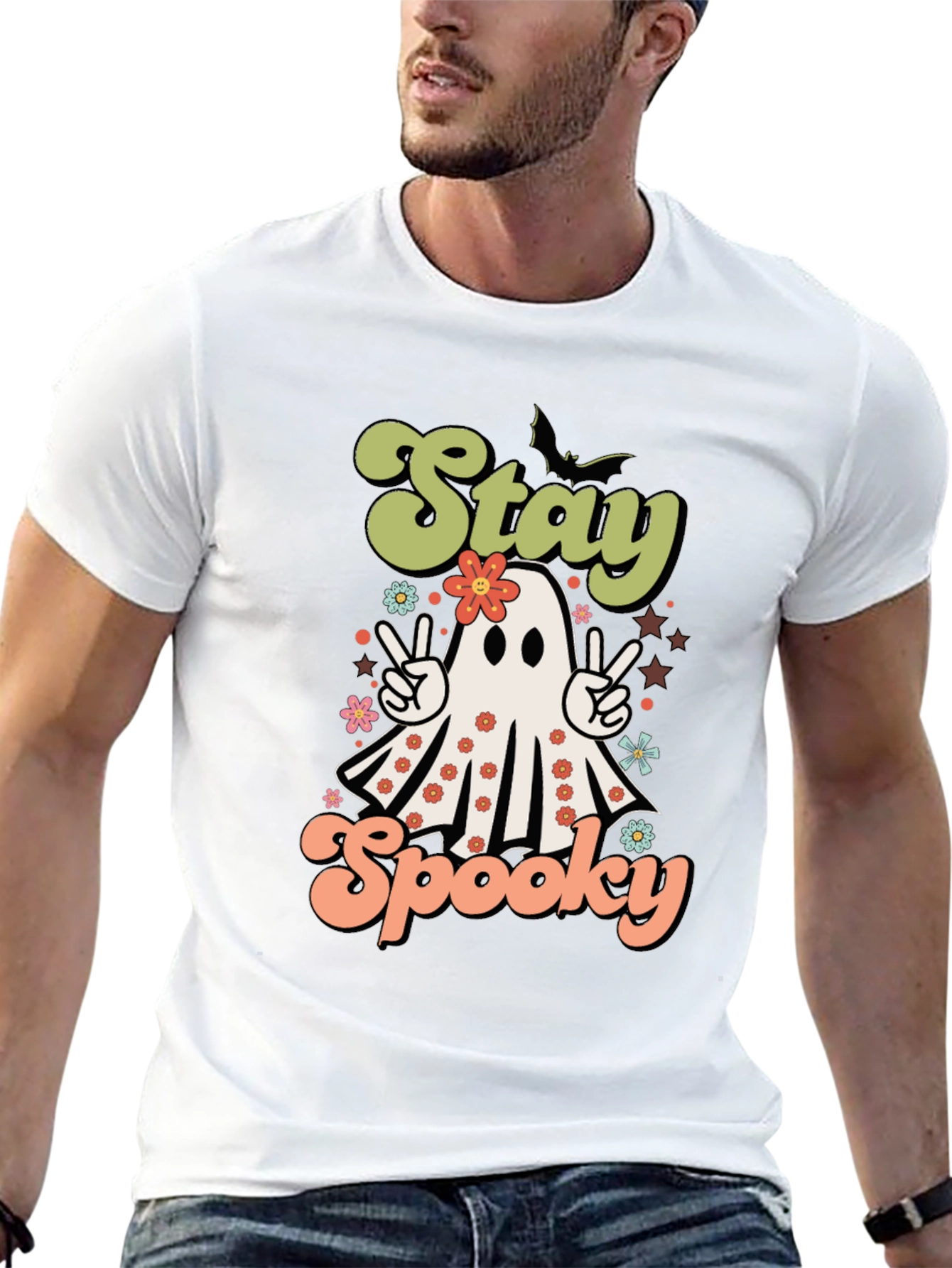 Stay Spooky Halloween T-Shirt Ghost Design