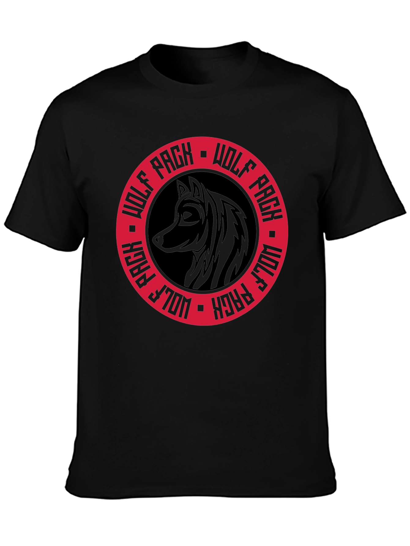 Wolf Pack Black Graphic Tee - Stylish Crew Neck