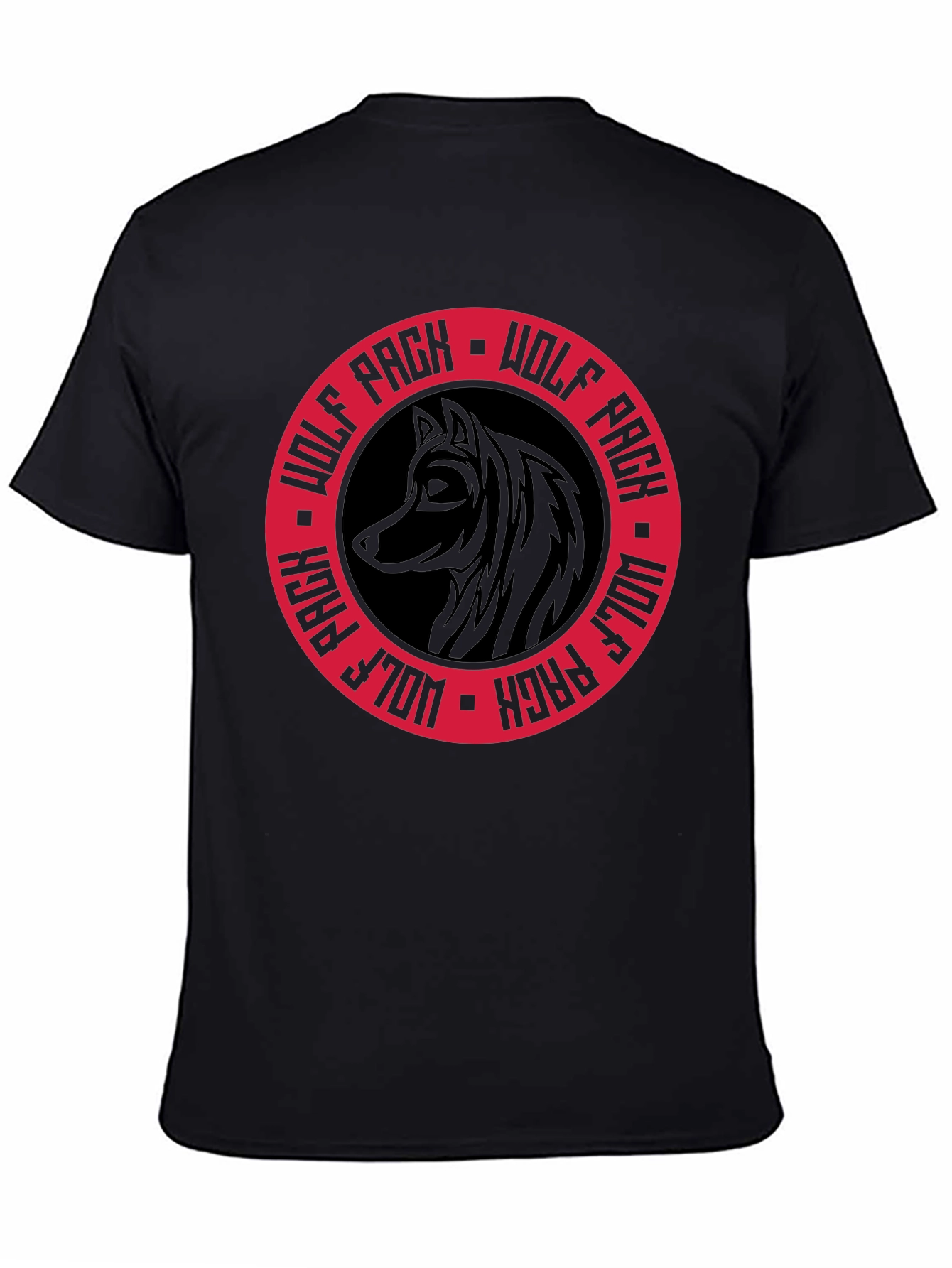 Wolf Pack Black Graphic Tee - Stylish Crew Neck