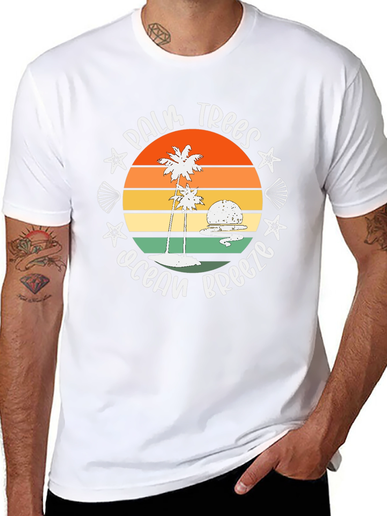Palm Trees Ocean Breeze Graphic Tee