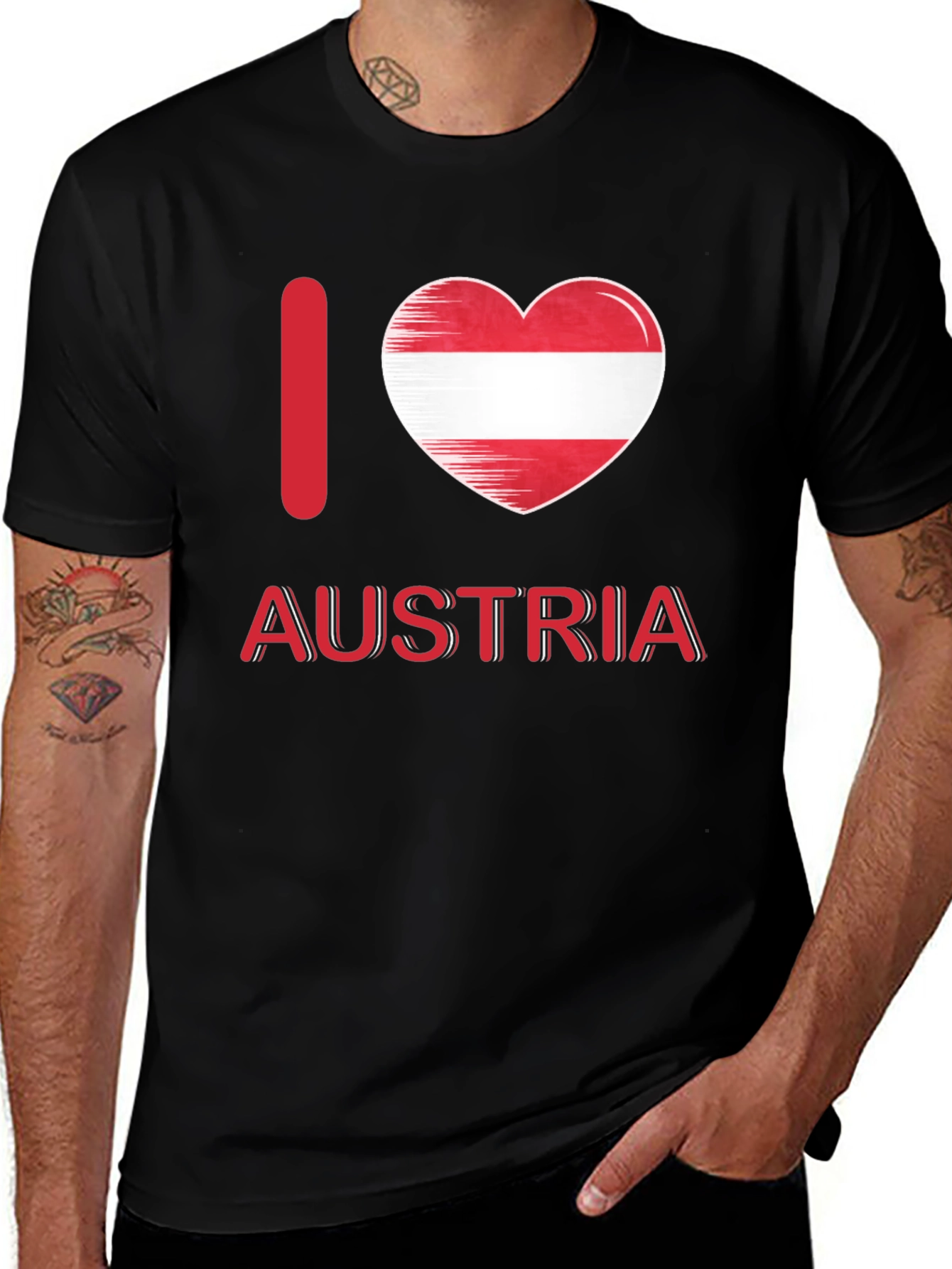 I Love Austria T-Shirt Austrian Flag Heart Design