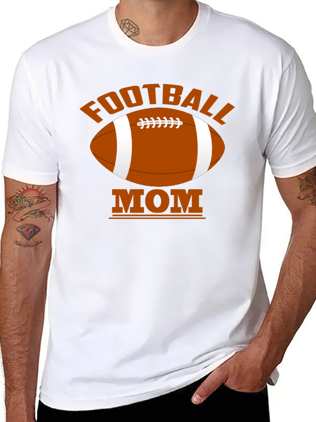 Football Mom Black T-Shirt