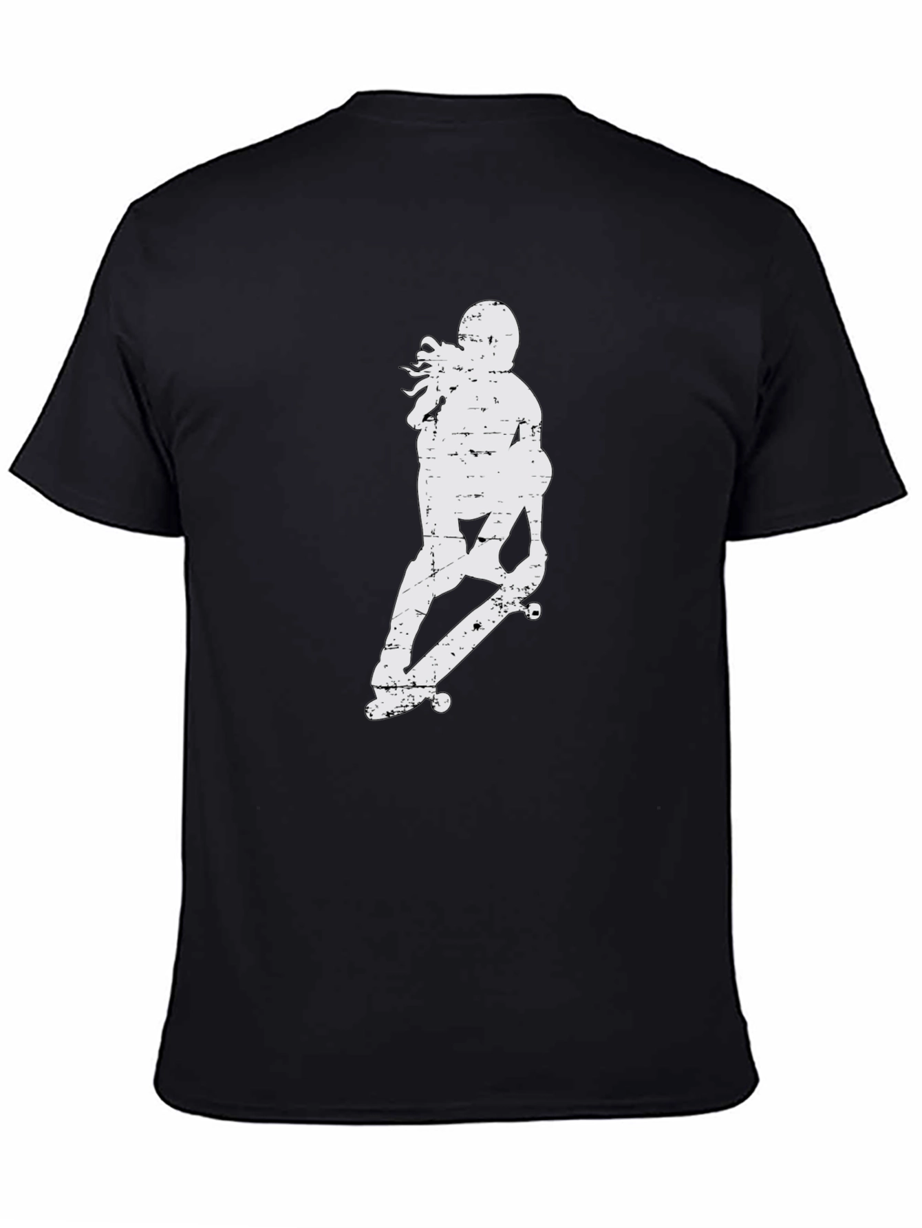 Skateboarder Graphic Tee - Casual Black T-Shirt