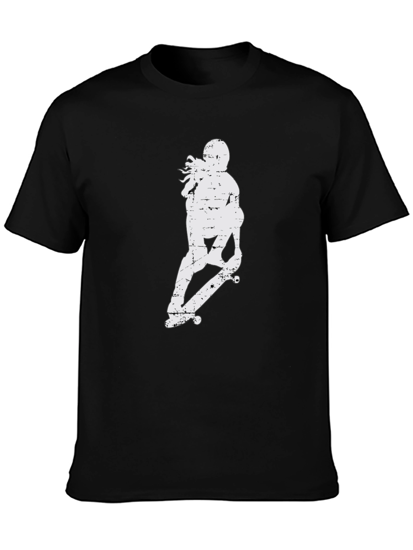 Skateboarder Graphic Tee - Casual Black T-Shirt