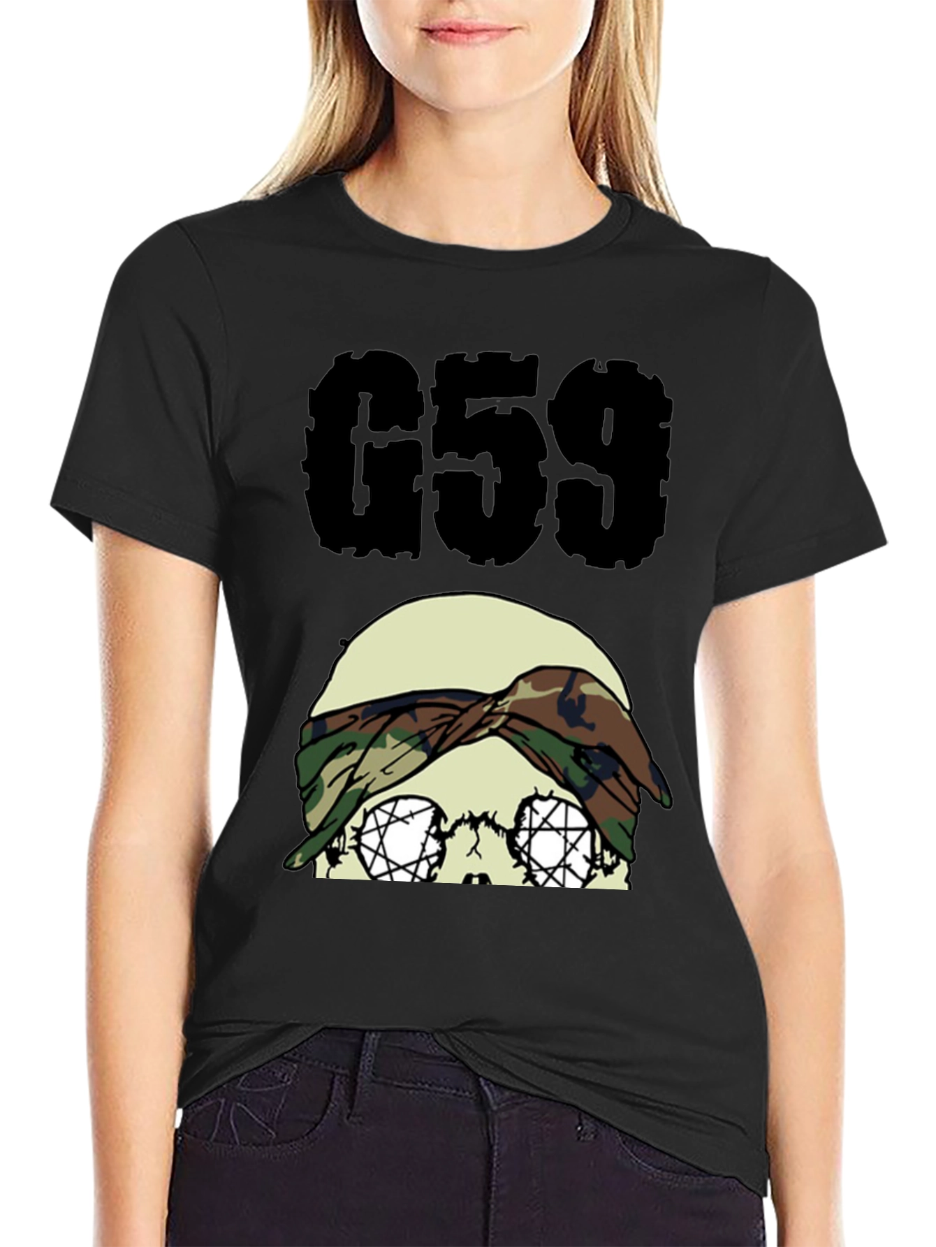 G59 Skull Camo Bandana Graphic Tee