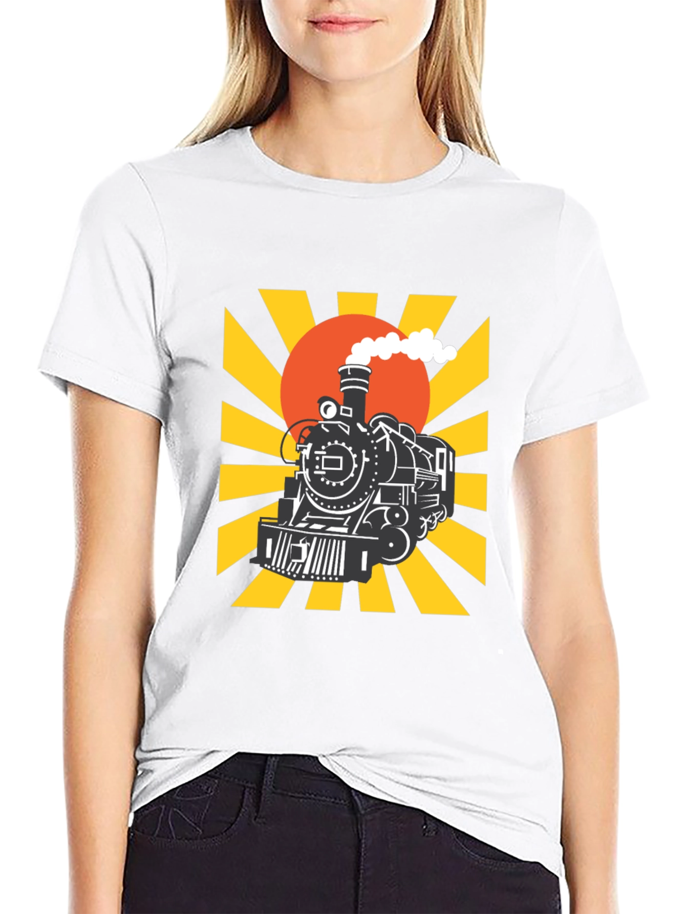 Train Graphic Tee - Retro Style
