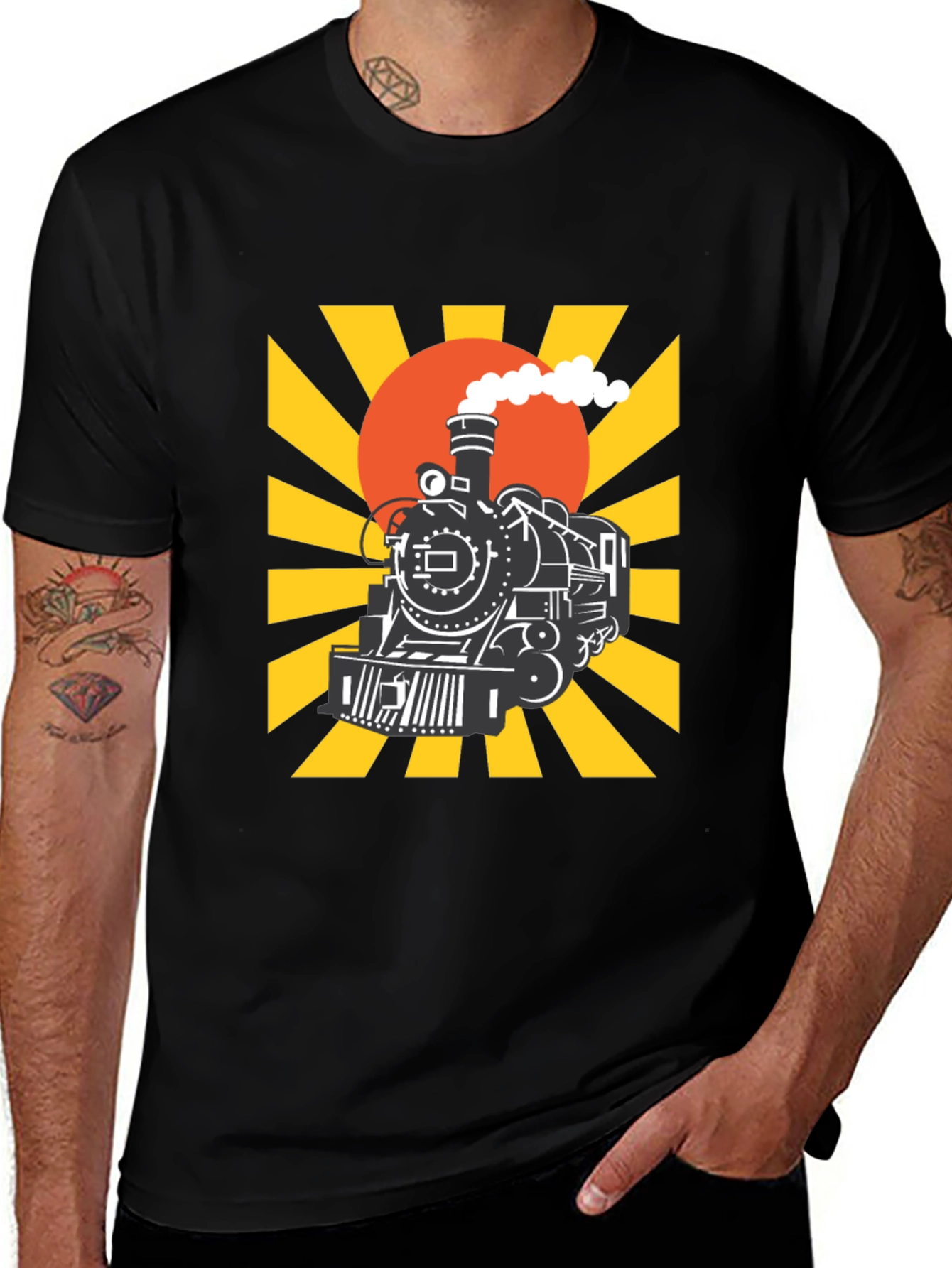 Train Graphic Tee - Retro Style