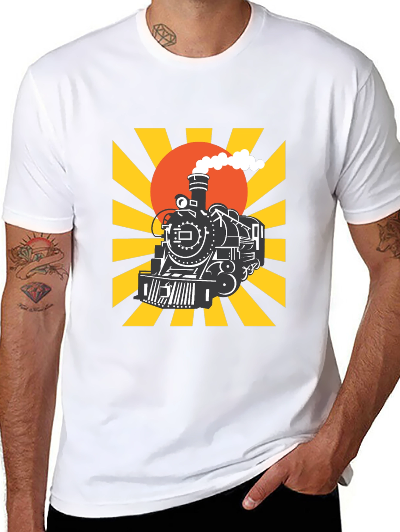 Train Graphic Tee - Retro Style