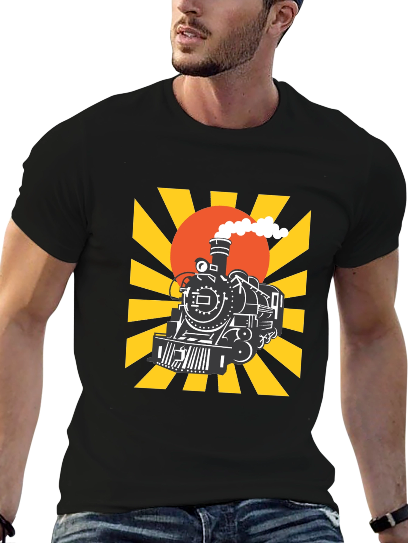 Train Graphic Tee - Retro Style
