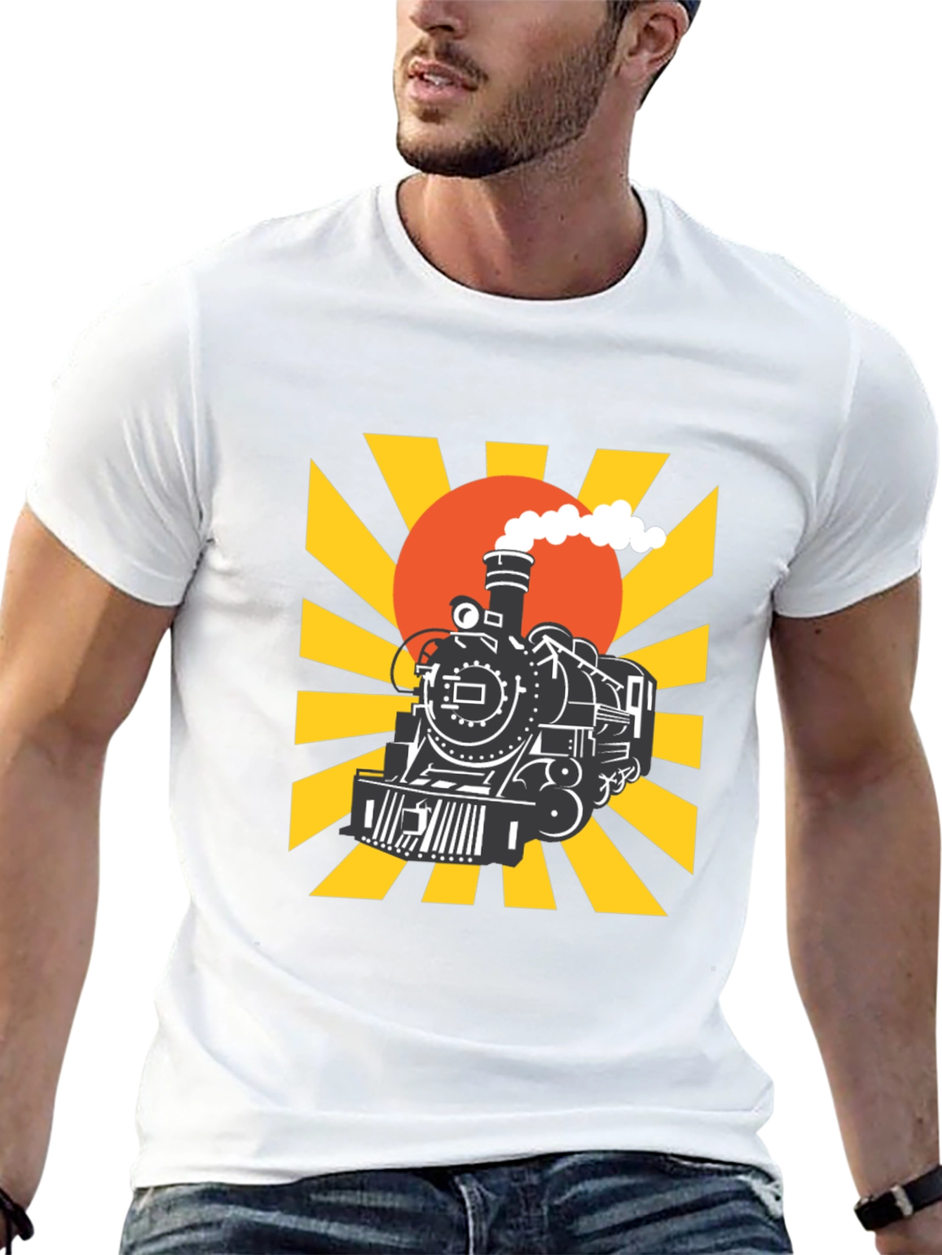 Train Graphic Tee - Retro Style
