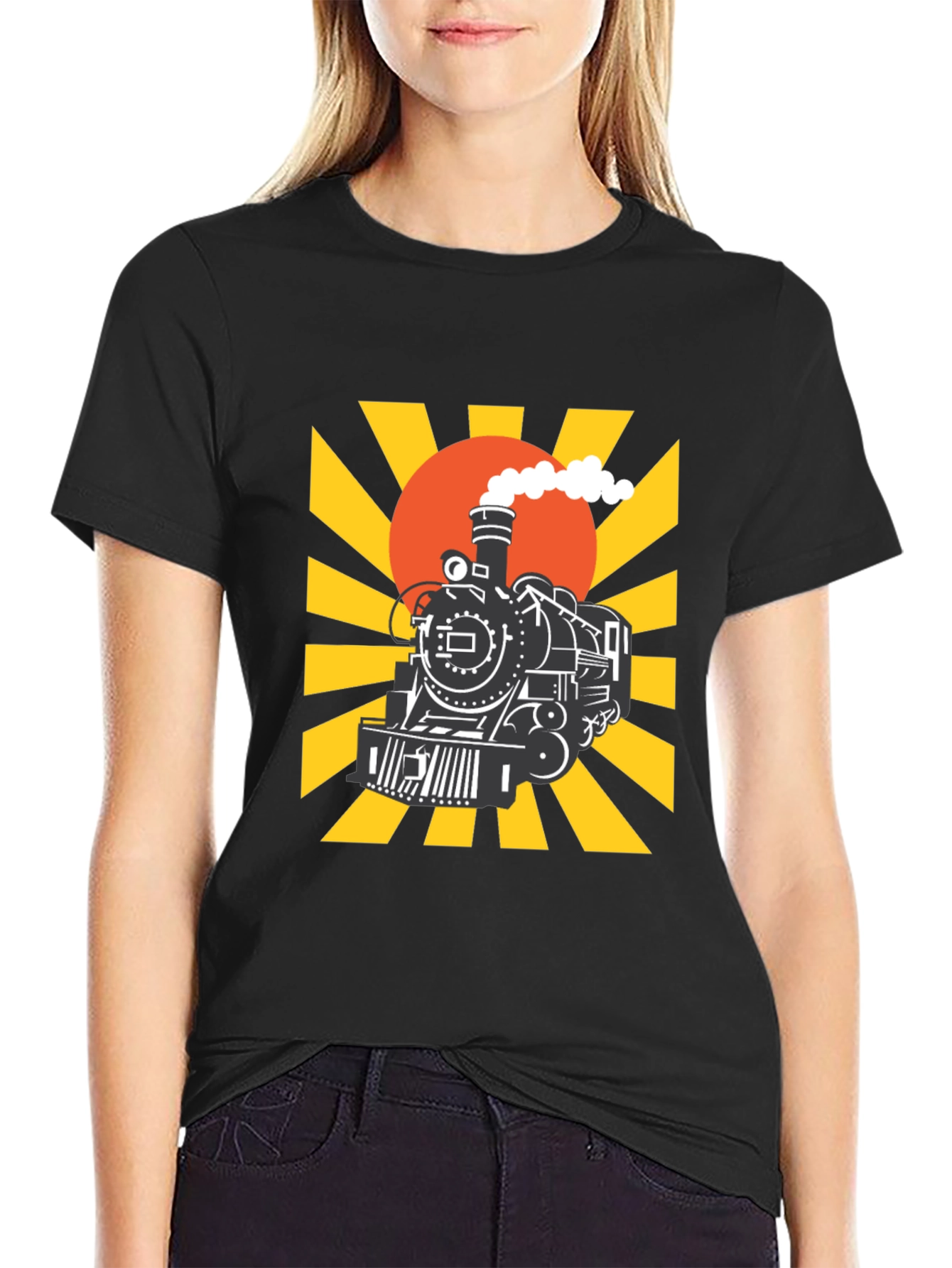 Train Graphic Tee - Retro Style