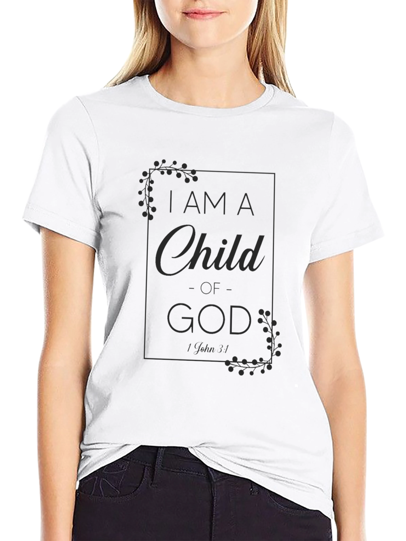 I am a Child of God Black Graphic T-Shirt