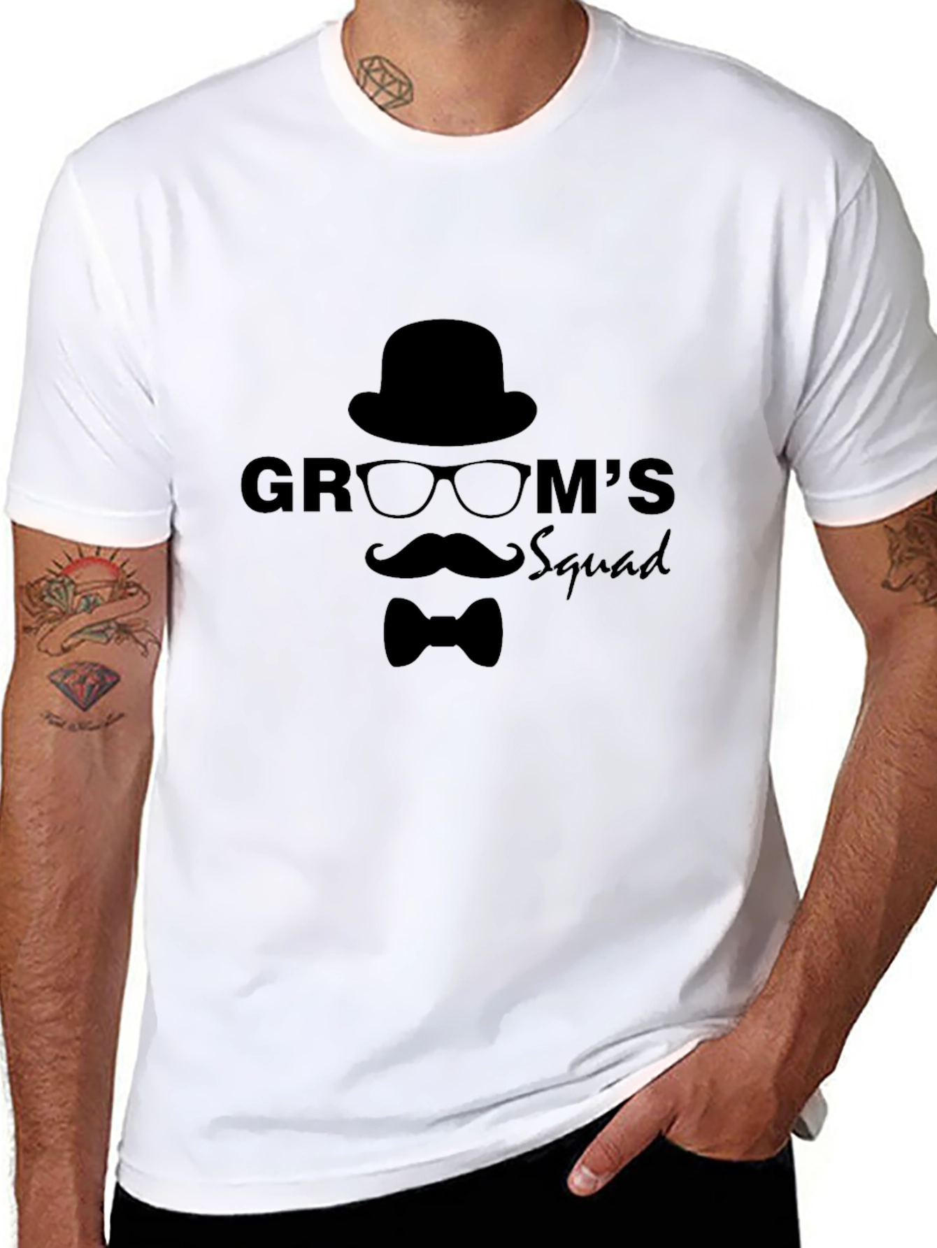 Grooms Squad Graphic Black T-Shirt