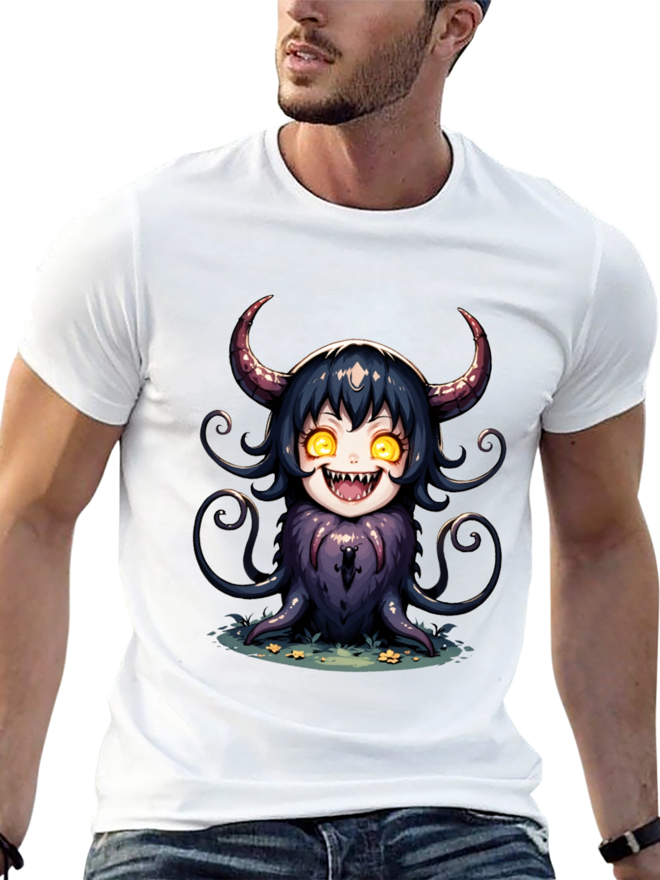 Anime Devil Girl Graphic Tee - Unique Design