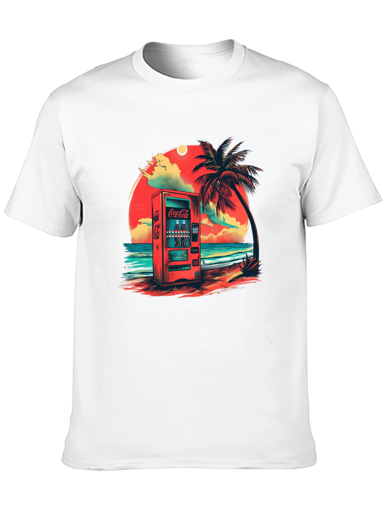 Retro Coca-Cola Beach Vending Machine T-Shirt