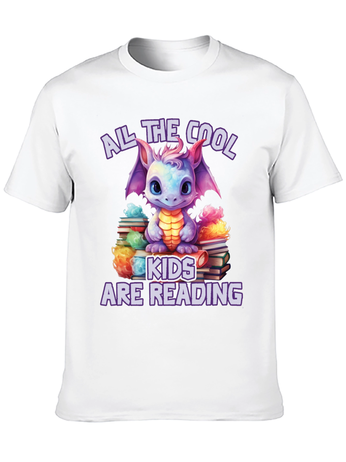 Cool Kids Reading Dragon Graphic T-Shirt