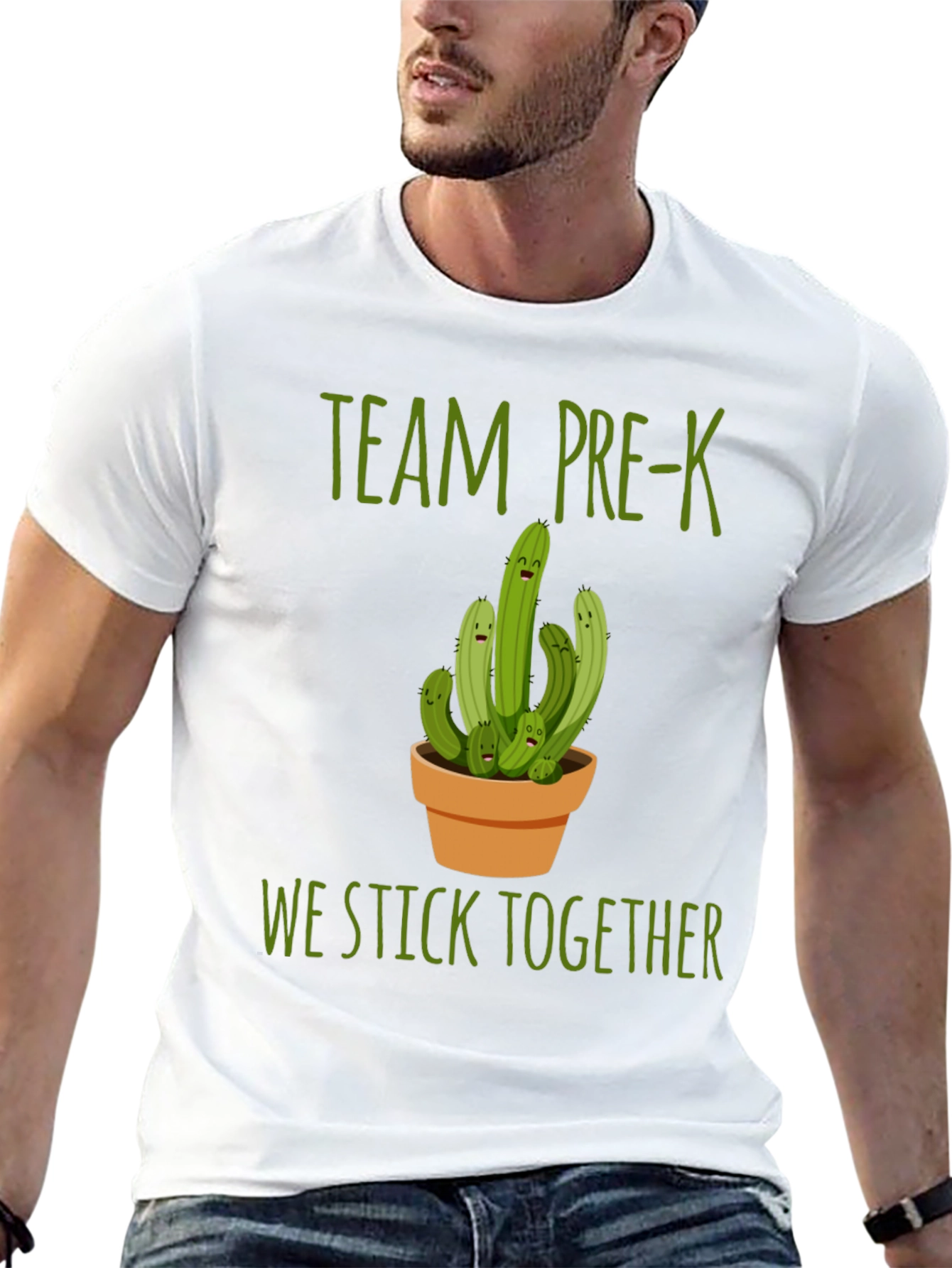 Team Pre-K Cactus T-Shirt - We Stick Together
