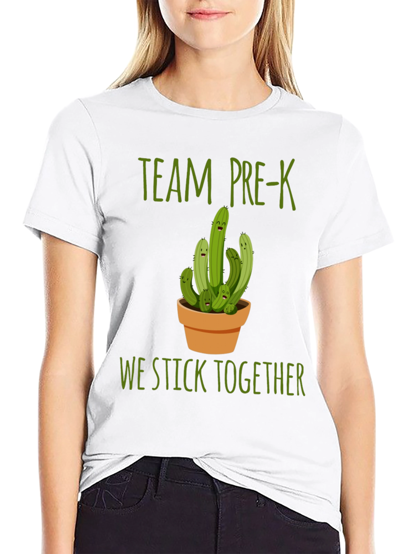 Team Pre-K Cactus T-Shirt - We Stick Together