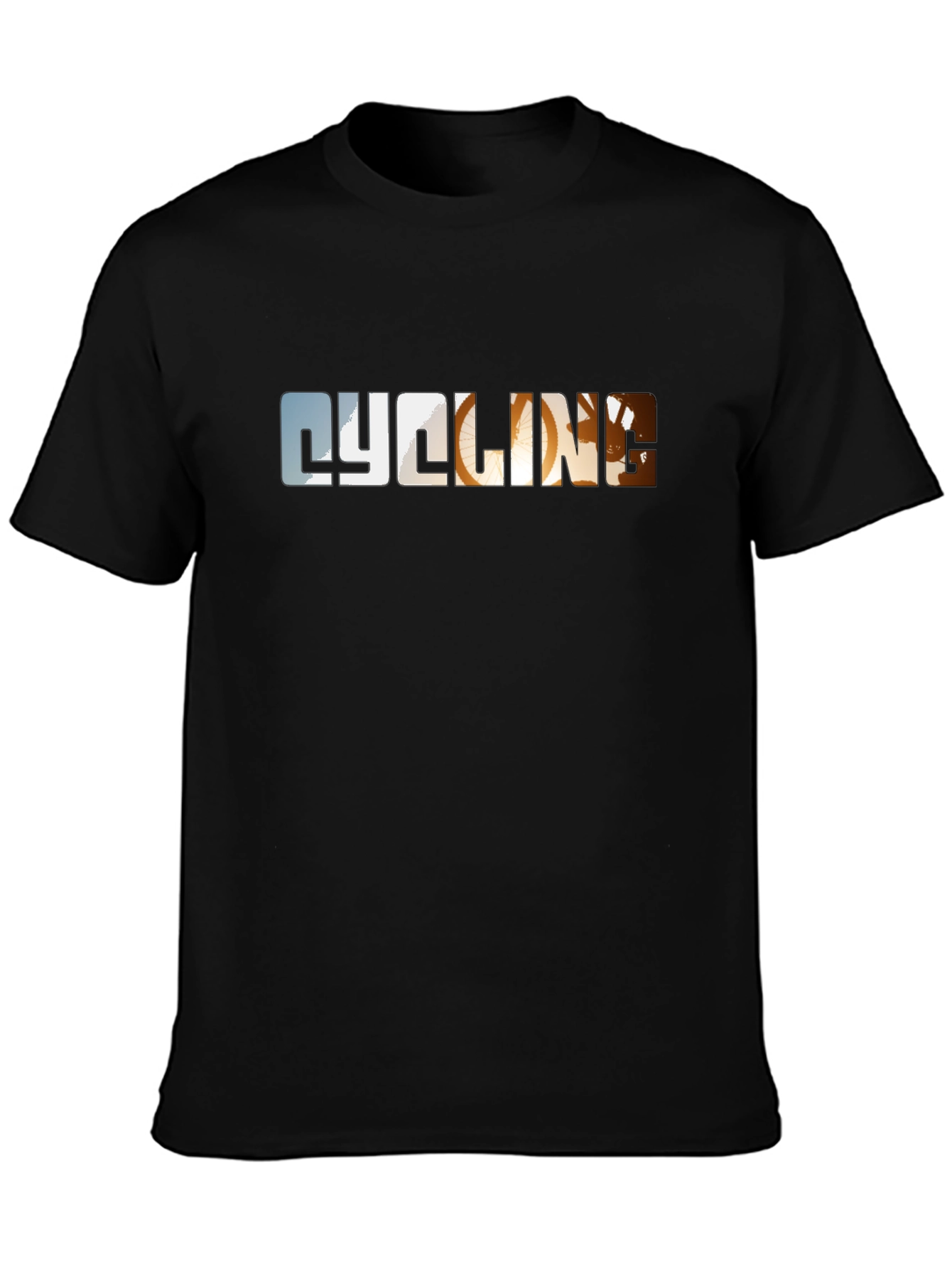 Cycling Graphic Print Black T-Shirt