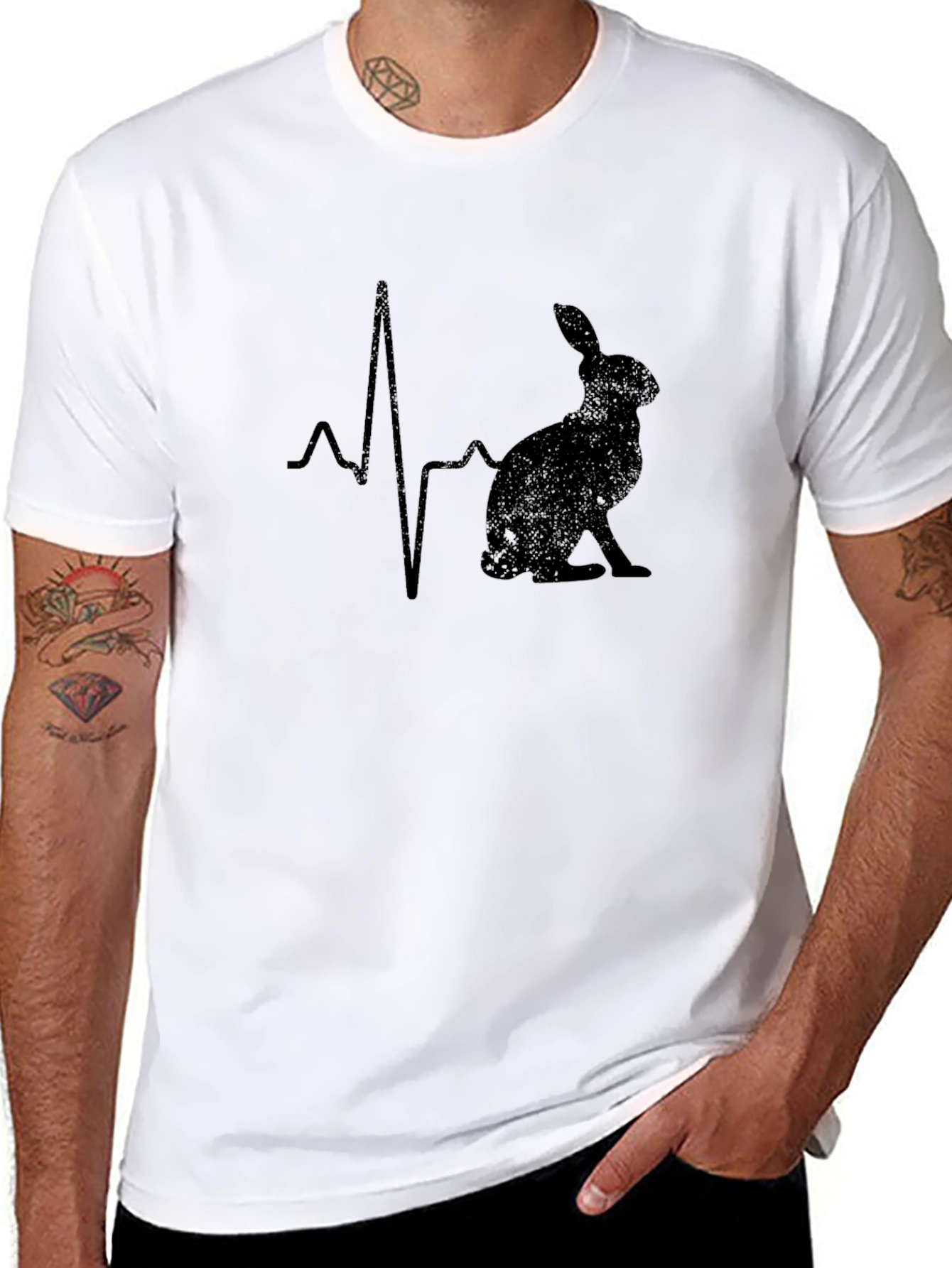Rabbit Heartbeat Graphic T-Shirt
