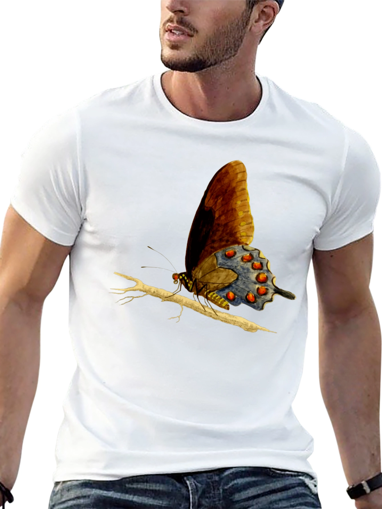 Butterfly Graphic Tee - Mens Black T-Shirt