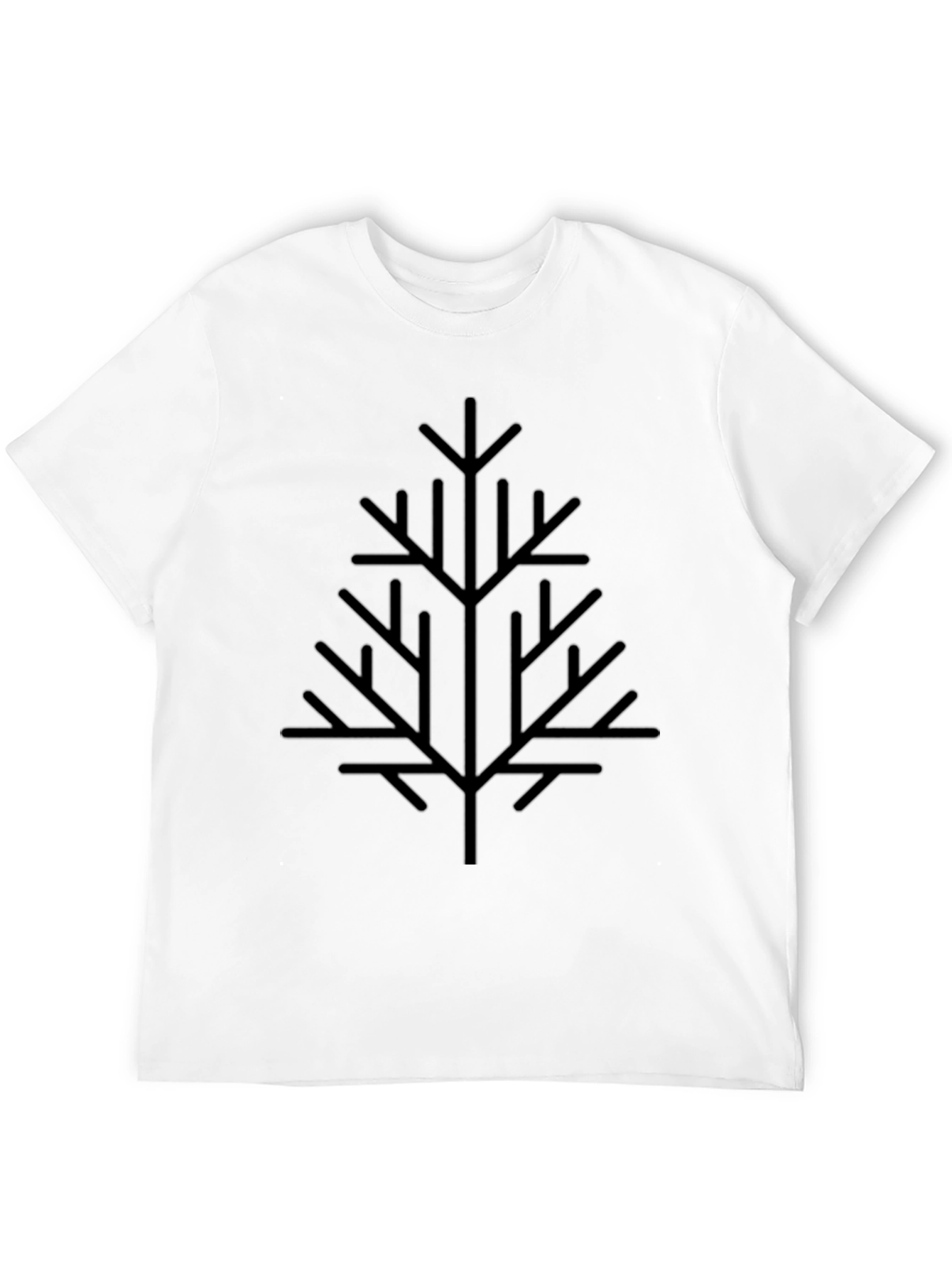Geometric Tree Graphic Black T-Shirt