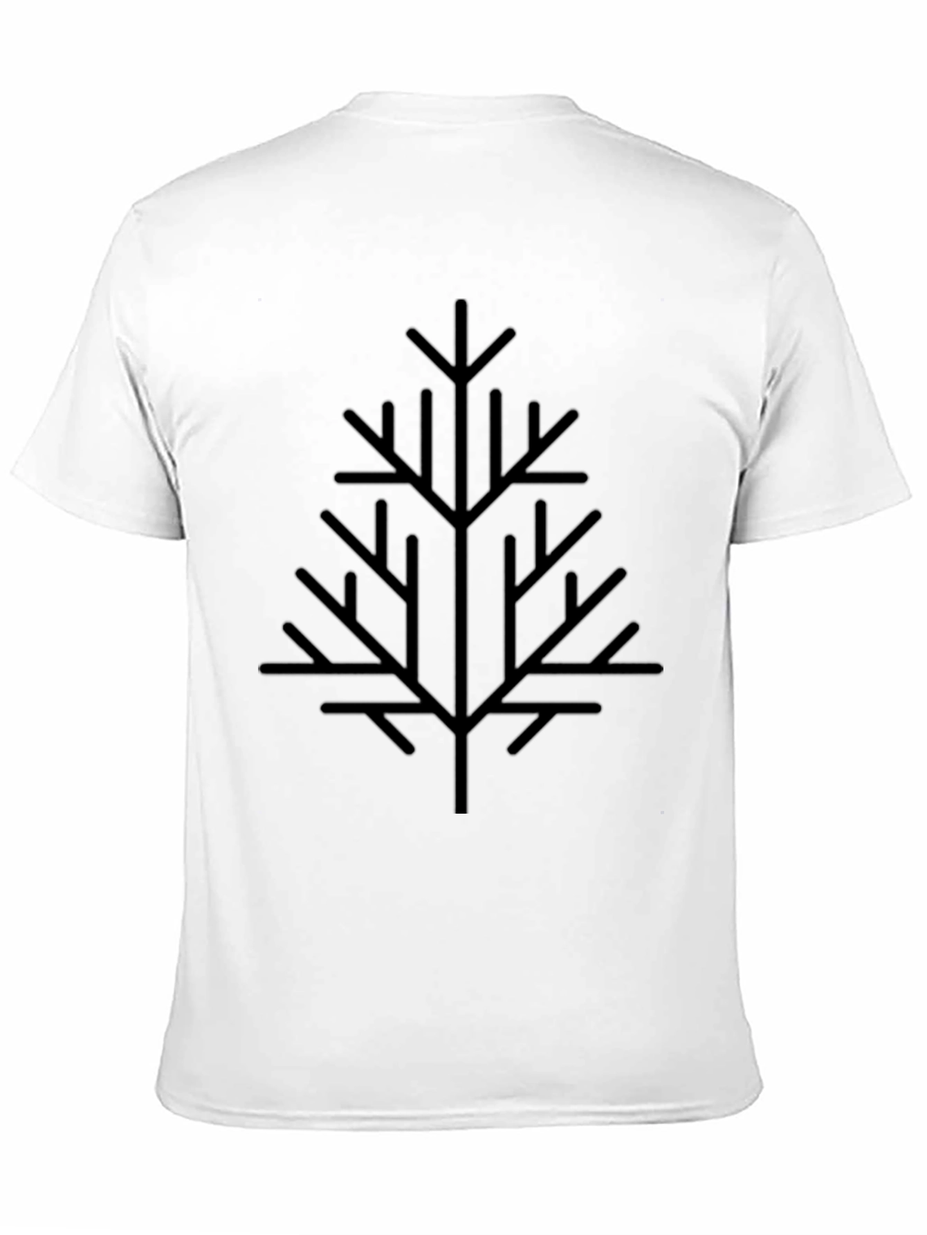 Geometric Tree Graphic Black T-Shirt