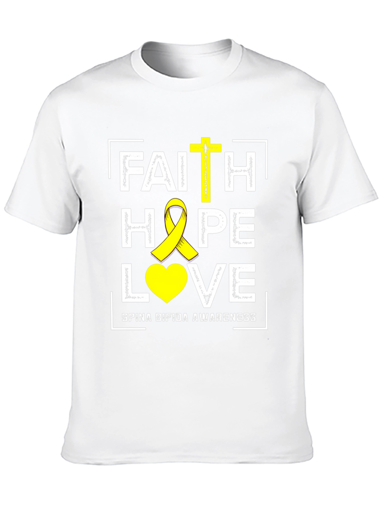 Faith Hope Love Spina Bifida Awareness Graphic Tee