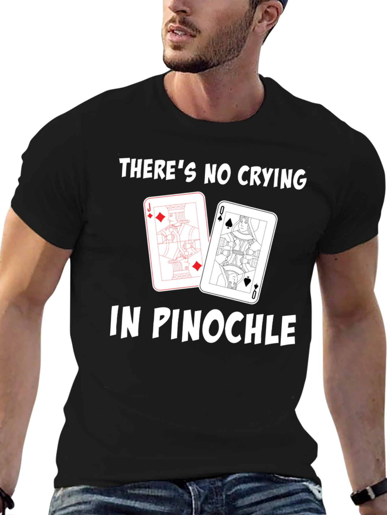 Pinochle T-Shirt - No Crying in Pinochle
