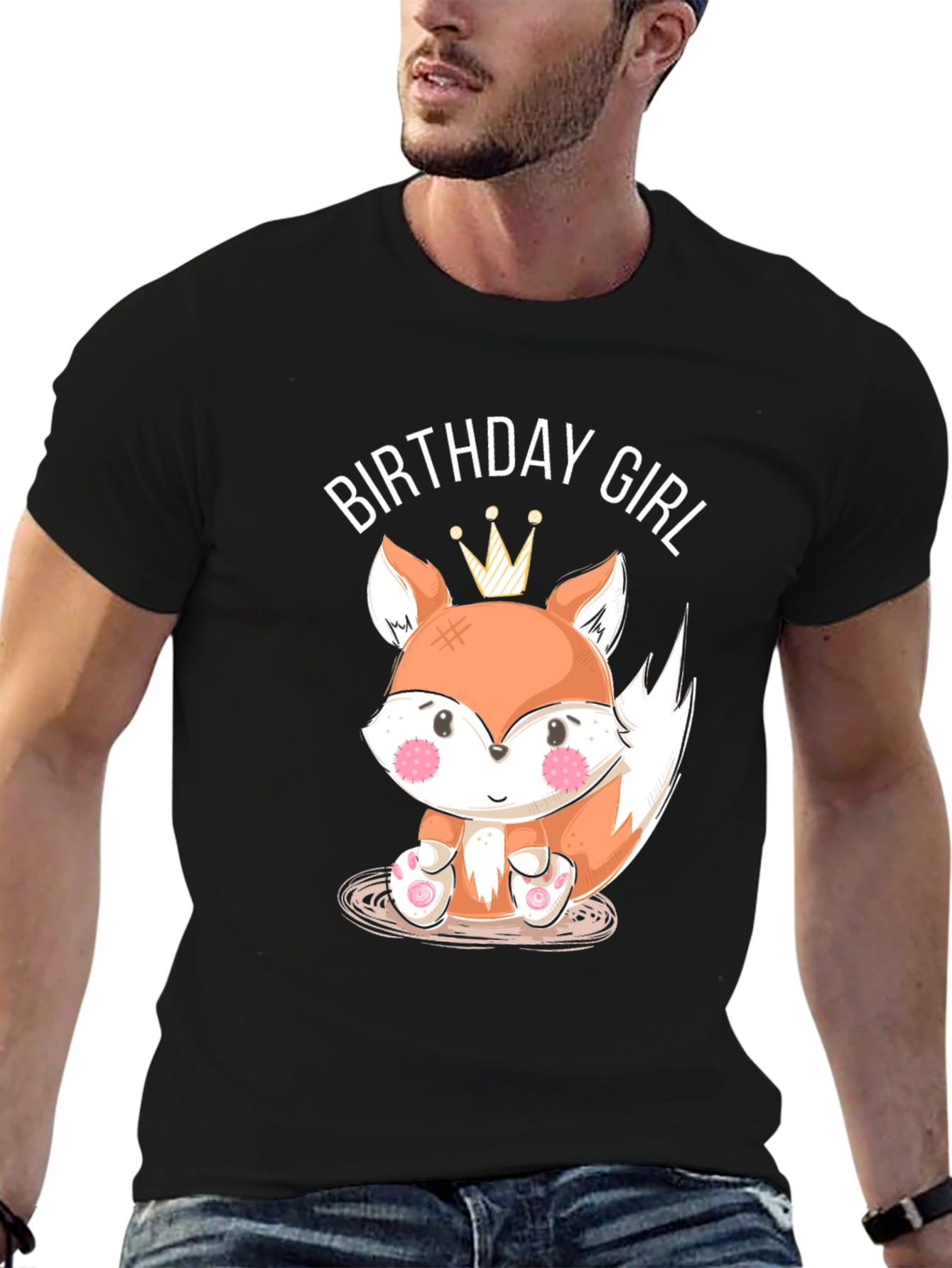 Birthday Girl Fox Graphic T-Shirt