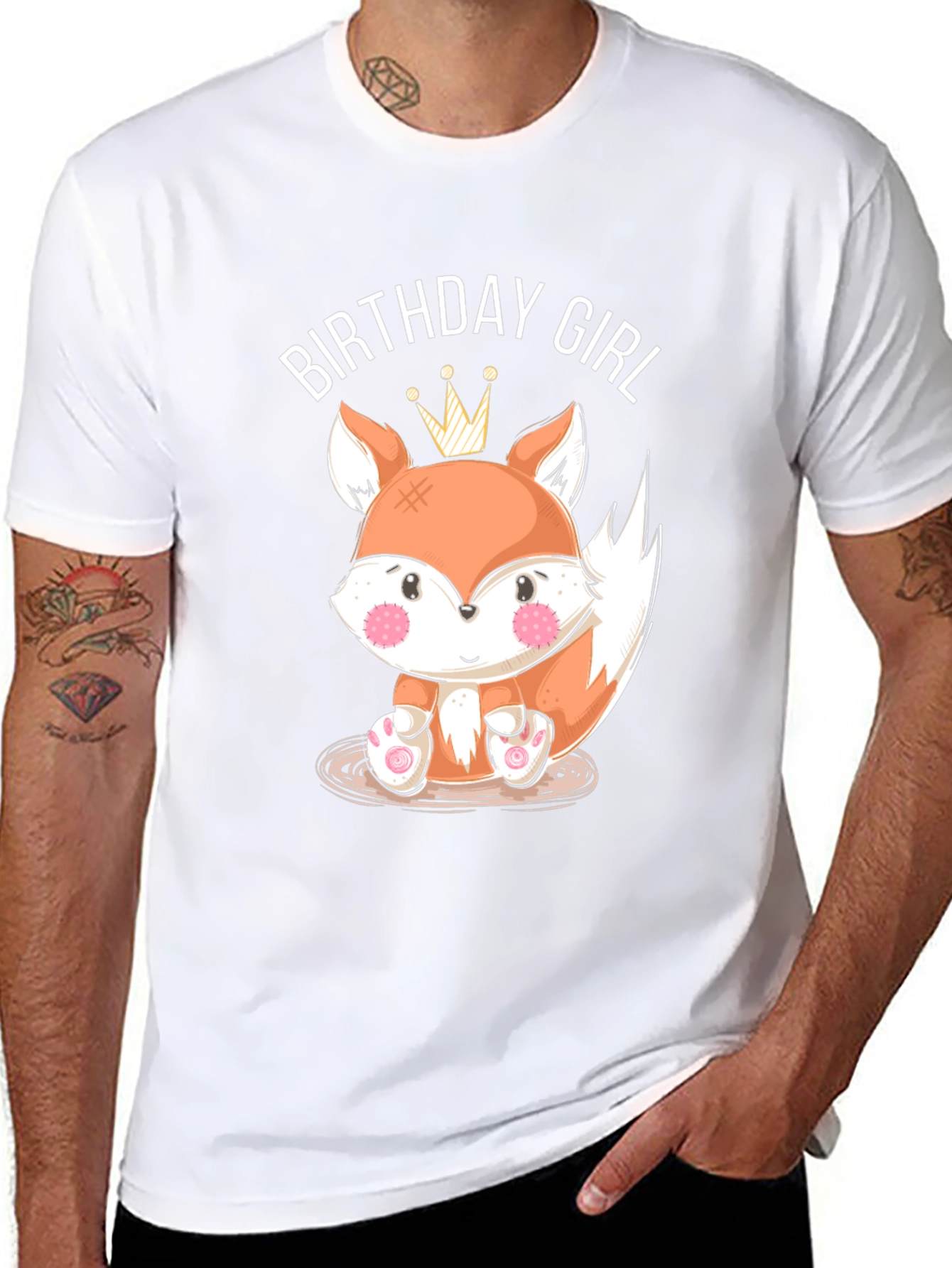 Birthday Girl Fox Graphic T-Shirt