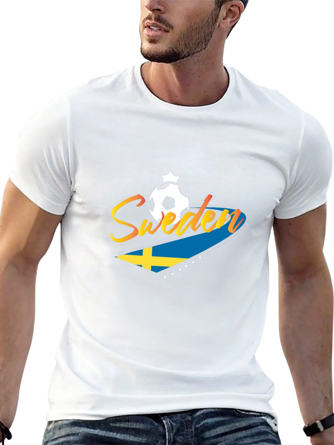 Sweden Soccer T-Shirt - Black Jersey for Fans