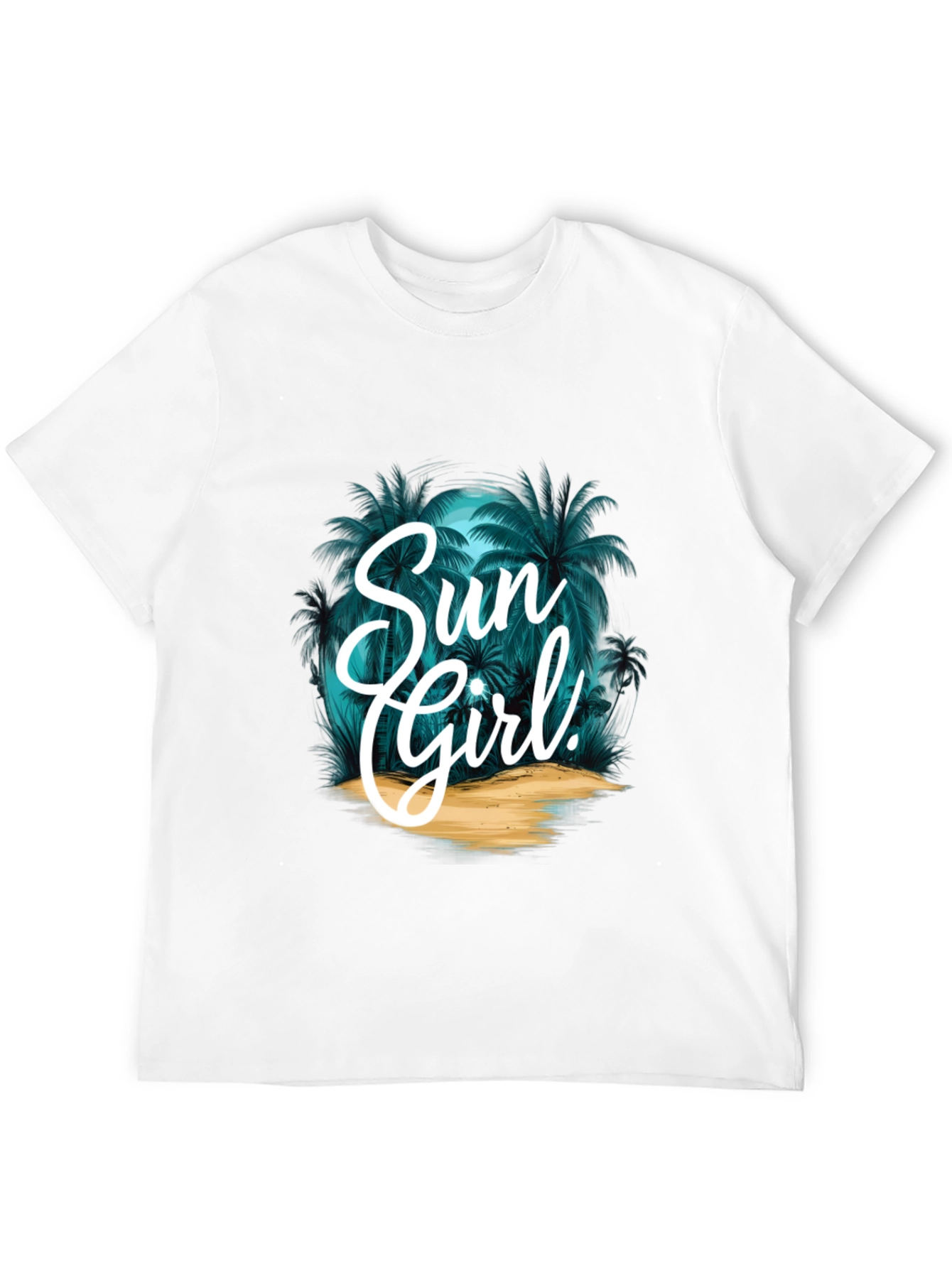 Sun Girl Graphic T-Shirt - Tropical Design
