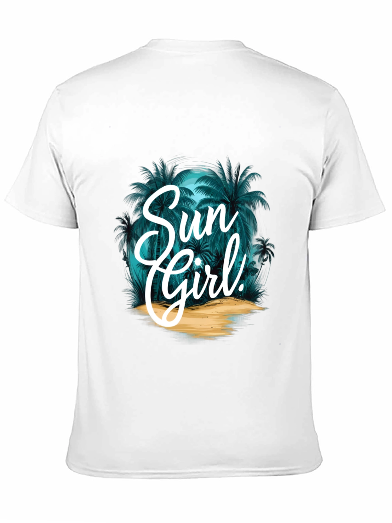 Sun Girl Graphic T-Shirt - Tropical Design
