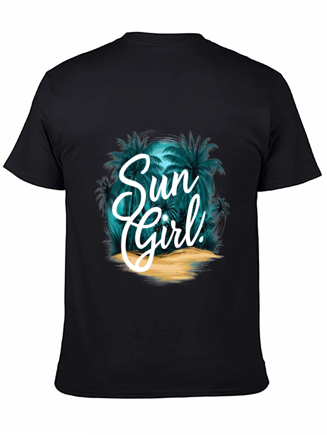 Sun Girl Graphic T-Shirt - Tropical Design