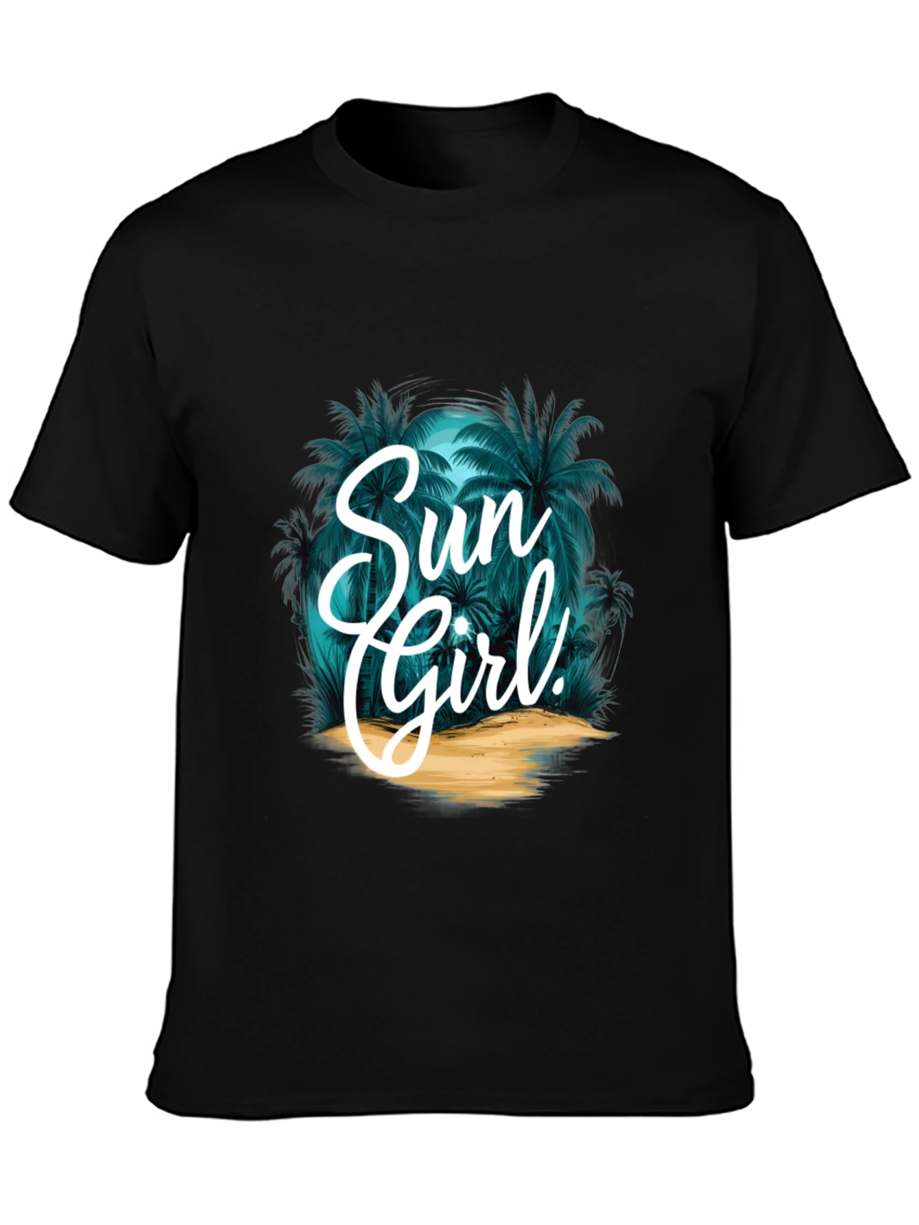 Sun Girl Graphic T-Shirt - Tropical Design